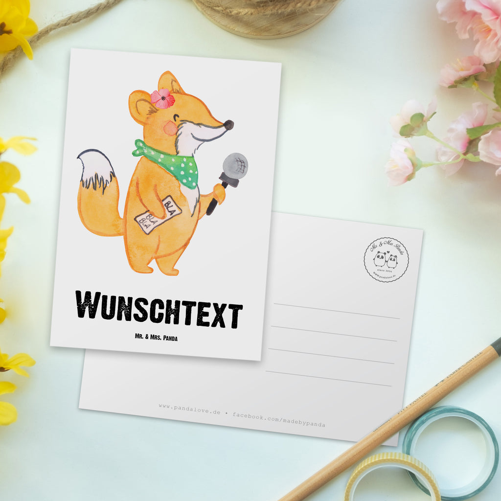 Personalisierte Postkarte Journalistin mit Herz Postkarte mit Namen, Postkarte bedrucken, Postkarte mit Wunschtext, Postkarte personalisierbar, Geschenkkarte mit Namen, Grußkarte mit Namen, Karte mit Namen, Einladung mit Namen, Ansichtskarte mit Namen, Geschenkkarte mit Wunschtext, Grußkarte mit Wunschtext, Karte mit Wunschtext, Einladung mit Wunschtext, Ansichtskarte mit Wunschtext, Beruf, Ausbildung, Jubiläum, Abschied, Rente, Kollege, Kollegin, Geschenk, Schenken, Arbeitskollege, Mitarbeiter, Firma, Danke, Dankeschön, Journalistin, Reporterin, Redakteurin, Pressebüro, Studium