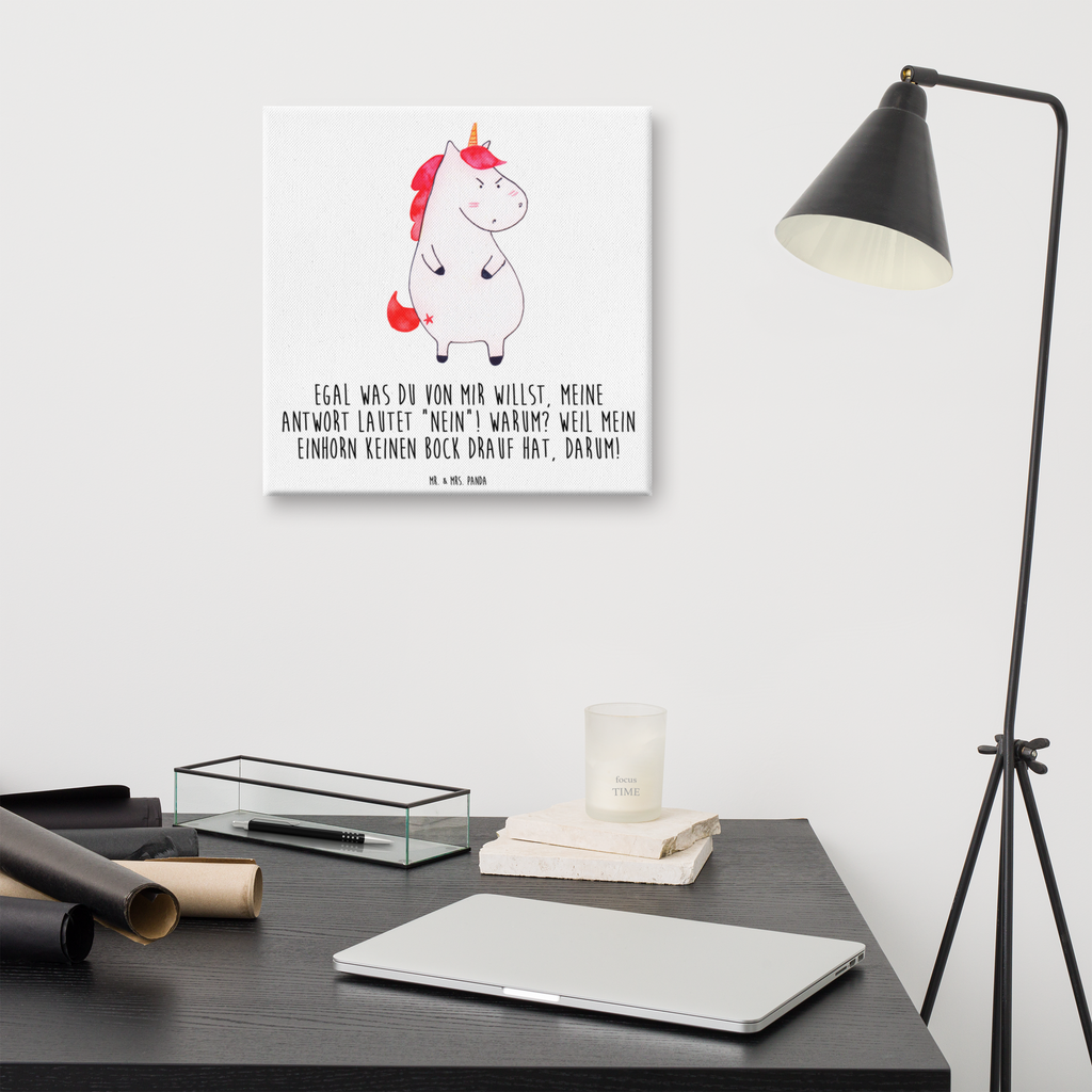 Leinwand Bild Einhorn wütend Leinwand, Bild, Kunstdruck, Wanddeko, Dekoration, Einhorn, Einhörner, Einhorn Deko, Pegasus, Unicorn, Realität, Ansage, lustlos, nein, Büro, Arbeit, wütend, dumme Fragen, lustig, Spaß, Geschenk