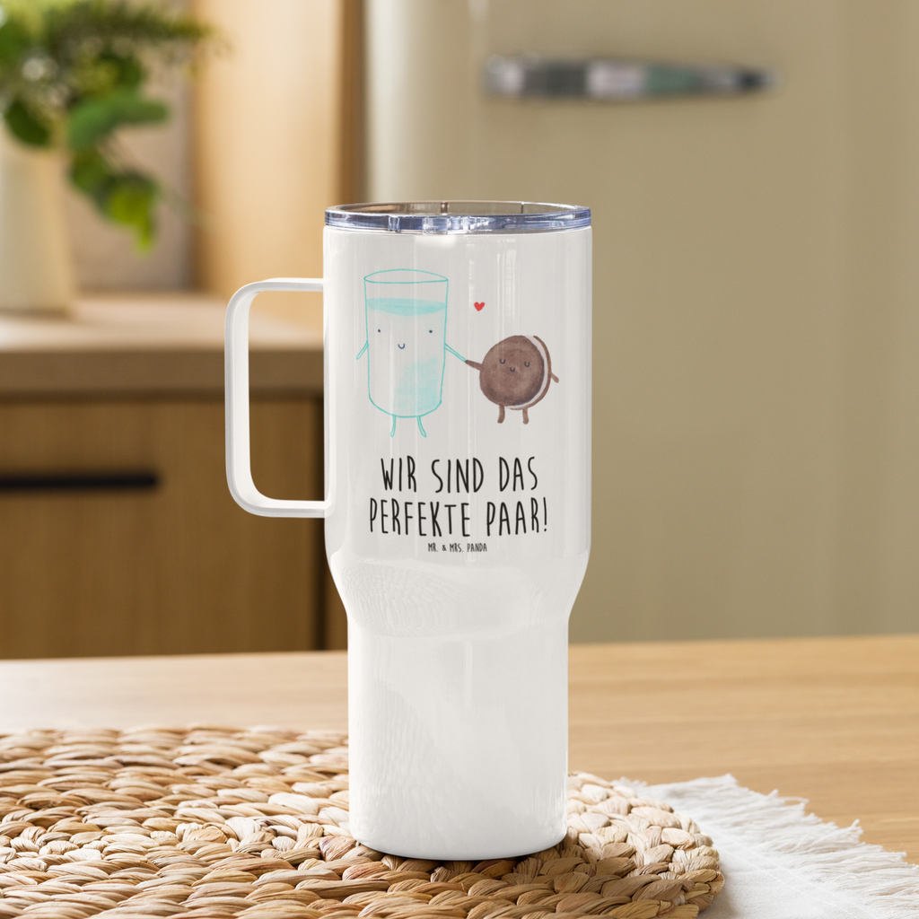 XXL Thermobecher Milch Keks Thermobecher, XL Thermobecher, Reisebecher, XL Reisetasse, Großer Thermobecher, Autobecher, Jumbo Becher, Tiermotive, Gute Laune, lustige Sprüche, Tiere, Milk, Cookie, Milch, Keks, Kekse, Kaffee, Einladung Frühstück, Motiv süß, romantisch, perfektes Paar