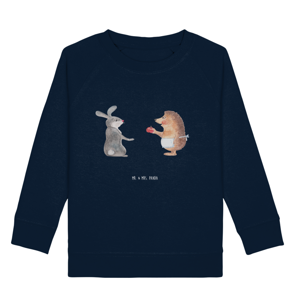 Organic Kinder Pullover Liebe ist nie ohne Schmerz Kinder Pullover, Kinder Sweatshirt, Jungen, Mädchen, Tiermotive, Gute Laune, lustige Sprüche, Tiere, Igel und Hase, Igel, Hase, Liebe Spruch, Liebeskummer Geschenk, Herzschmerz, Trösten, Trennungsschmerz, Spruch romantisch