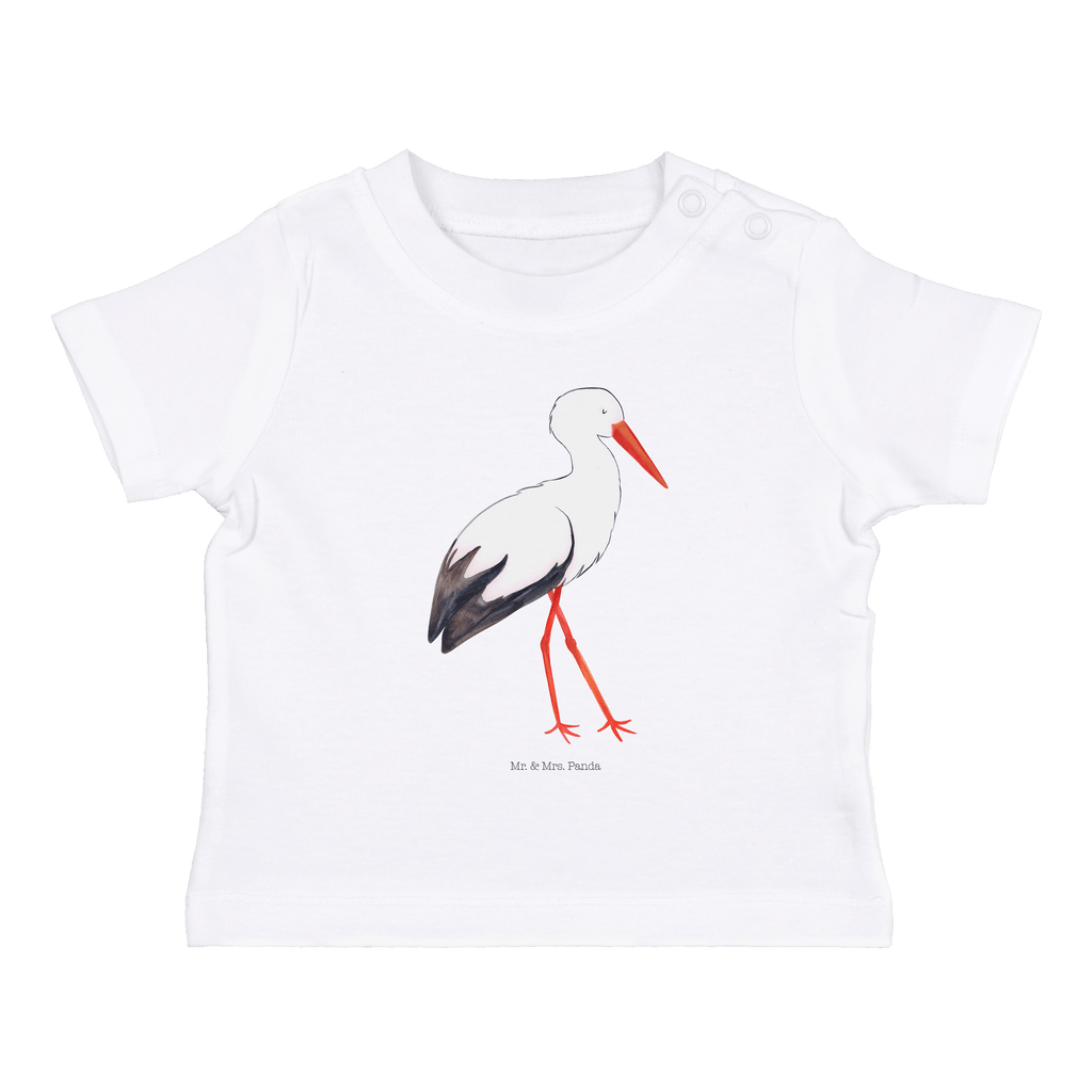 Organic Baby Shirt Storch Baby T-Shirt, Jungen Baby T-Shirt, Mädchen Baby T-Shirt, Shirt, Tiermotive, Gute Laune, lustige Sprüche, Tiere, Storch, Störche, Schwangerschaft, Geburt, Mutter, Mütter, Mutter werden, Schwanger, Babybauch, Baby