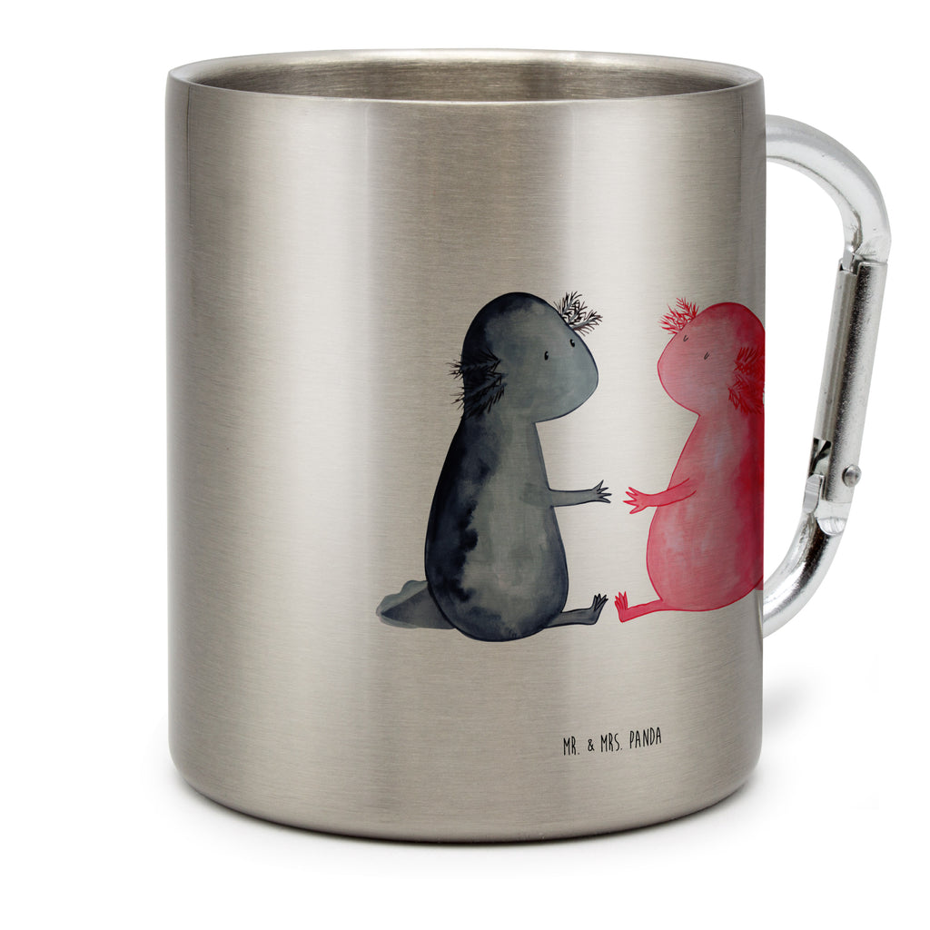 Edelstahlbecher Axolotl Liebe Edelstahltasse, Karabiner, Edelstahlbecher, Outdoor, Camping, Tasse, Becher, Axolotl, Molch, Axolot, Schwanzlurch, Lurch, Lurche, Liebe, große Liebe, Liebesbeweis, Freund, Verlobter, Ehemann, Jahrestag, Valentinstag