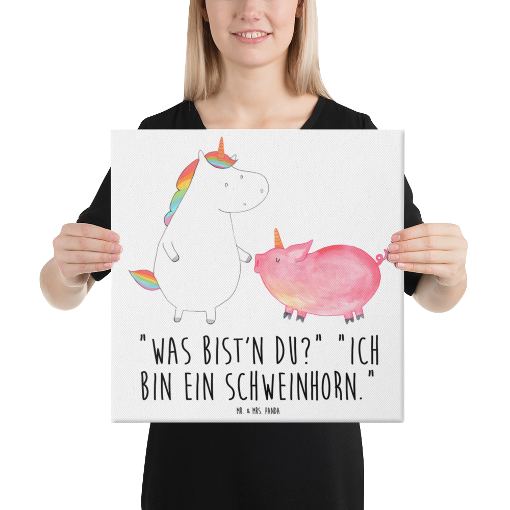 Leinwand Bild Einhorn + Schweinhorn Leinwand, Bild, Kunstdruck, Wanddeko, Dekoration, Einhorn, Einhörner, Einhorn Deko, Pegasus, Unicorn, Freundschaft, Schweinhorn, Schwein, Freundin, Schweinchen