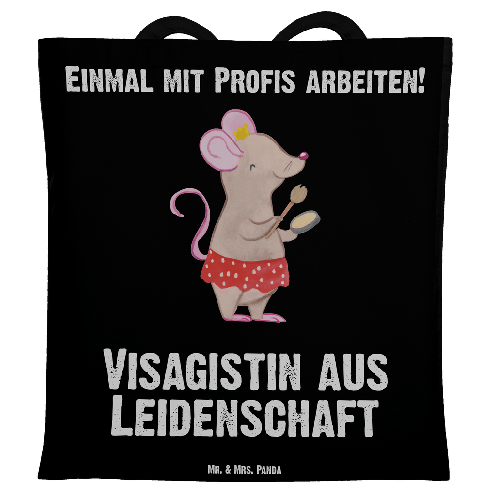 Tragetasche Visagistin aus Leidenschaft Beuteltasche, Beutel, Einkaufstasche, Jutebeutel, Stoffbeutel, Tasche, Shopper, Umhängetasche, Strandtasche, Schultertasche, Stofftasche, Tragetasche, Badetasche, Jutetasche, Einkaufstüte, Laptoptasche, Beruf, Ausbildung, Jubiläum, Abschied, Rente, Kollege, Kollegin, Geschenk, Schenken, Arbeitskollege, Mitarbeiter, Firma, Danke, Dankeschön, Kosmetikerin, Make Up Artist, Maskenbildnerin, Visagistin, Beauty Salon, Kosmetikstudio, Eröffnung