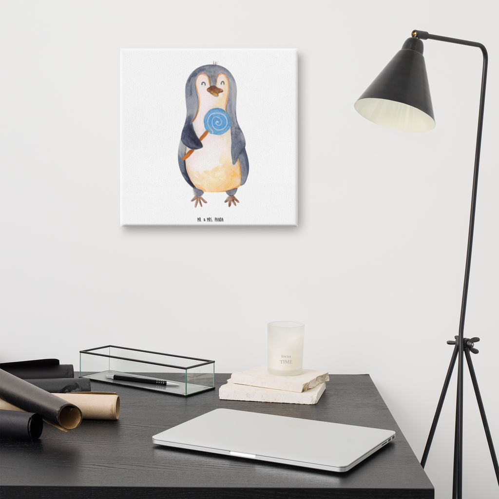 Leinwand Bild Pinguin Lolli Leinwand, Bild, Kunstdruck, Wanddeko, Dekoration, Pinguin, Pinguine, Lolli, Süßigkeiten, Blödsinn, Spruch, Rebell, Gauner, Ganove, Rabauke