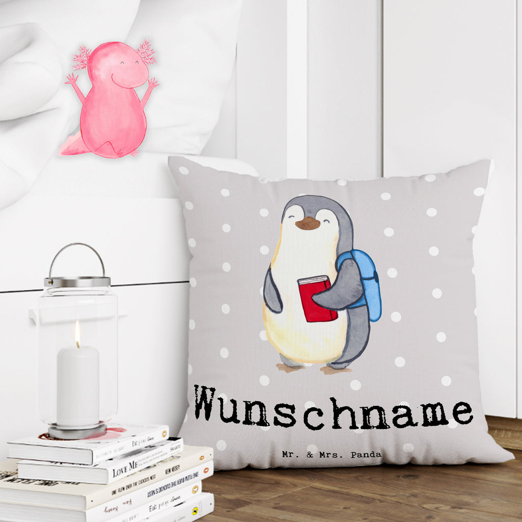 Personalisiertes Kissen Pinguin Bester Enkel der Welt Kissen, personalisiert, Name, Wunschname, bedrucken, Kopfkissen, für, Dankeschön, Geschenk, Schenken, Geburtstag, Geburtstagsgeschenk, Geschenkidee, Danke, Bedanken, Mitbringsel, Freude machen, Geschenktipp, Enkel, Enkelkind, Enkelsohn, Oma, Opa, Kind von Tochter, Kind von Sohn, Taufe, Großsohn