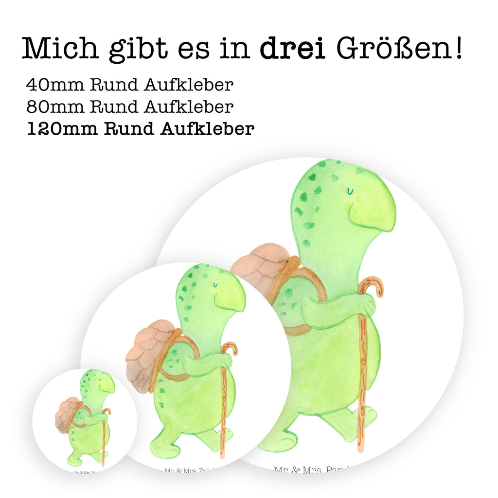 Rund Aufkleber Schildkröte Wanderer Sticker, Aufkleber, Etikett, Kinder, rund, Schildkröte, Schildkröten, Motivation, Motivationsspruch, Motivationssprüche, Neuanfang