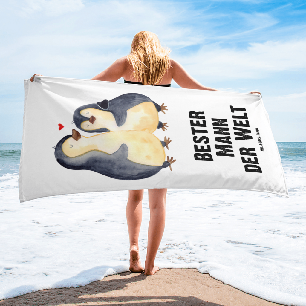 XL Badehandtuch Pinguin Bester Mann der Welt Handtuch, Badetuch, Duschtuch, Strandtuch, Saunatuch, für, Dankeschön, Geschenk, Schenken, Geburtstag, Geburtstagsgeschenk, Geschenkidee, Danke, Bedanken, Mitbringsel, Freude machen, Geschenktipp, Ehemann, Beste, Mann, Partner, Freund, Traummann, Liebling, Ehepartner, Ehe, Gatte, Lebensgefährte, Bräutigam, Kleinigkeit