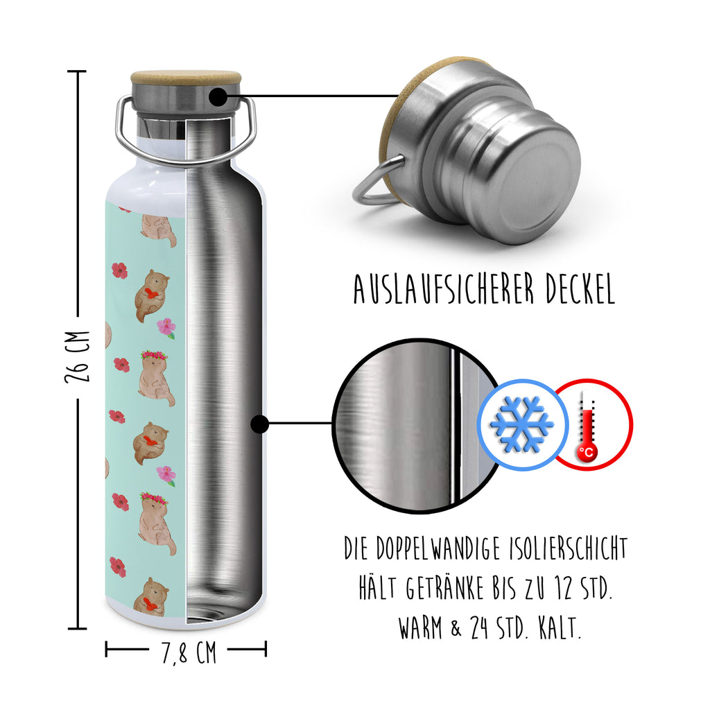 Trinkflasche Otter Herz Muster Thermosflasche, Isolierflasche, Edelstahl, Trinkflasche, isoliert, Wamrhaltefunktion, Sportflasche, Flasche zum Sport, Sportlerflasche, Otter, Fischotter, Seeotter, Liebe, Herz, Liebesbeweis, Liebesgeschenk, Bessere Hälfte, Love you, Jahrestag, Hochzeitstag, Verlobung, gemeinsames Leben