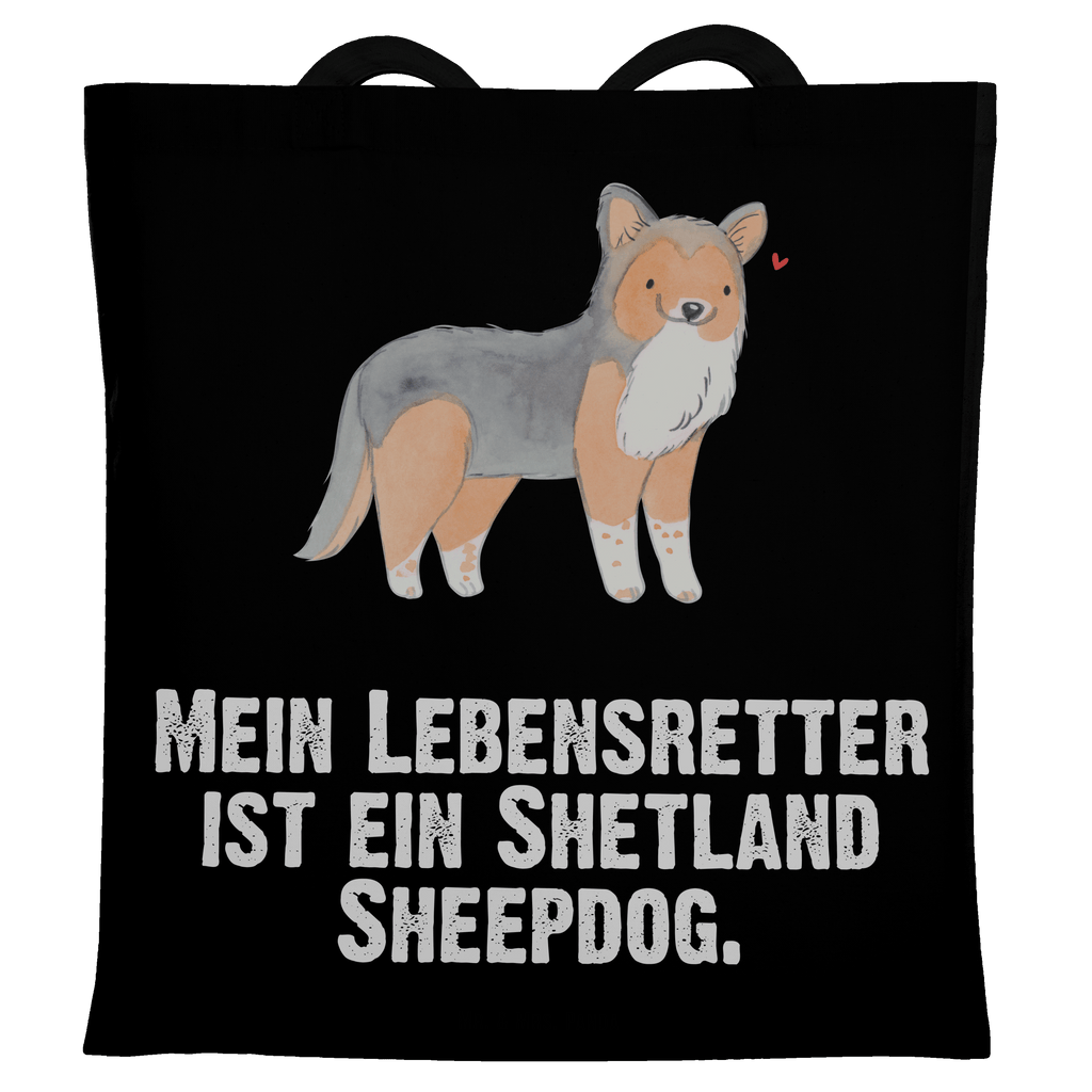 Tragetasche Shetland Sheepdog Lebensretter Beuteltasche, Beutel, Einkaufstasche, Jutebeutel, Stoffbeutel, Tasche, Shopper, Umhängetasche, Strandtasche, Schultertasche, Stofftasche, Tragetasche, Badetasche, Jutetasche, Einkaufstüte, Laptoptasche, Hund, Hunderasse, Rassehund, Hundebesitzer, Geschenk, Tierfreund, Schenken, Welpe, Shetland Sheepdog, Sheltie