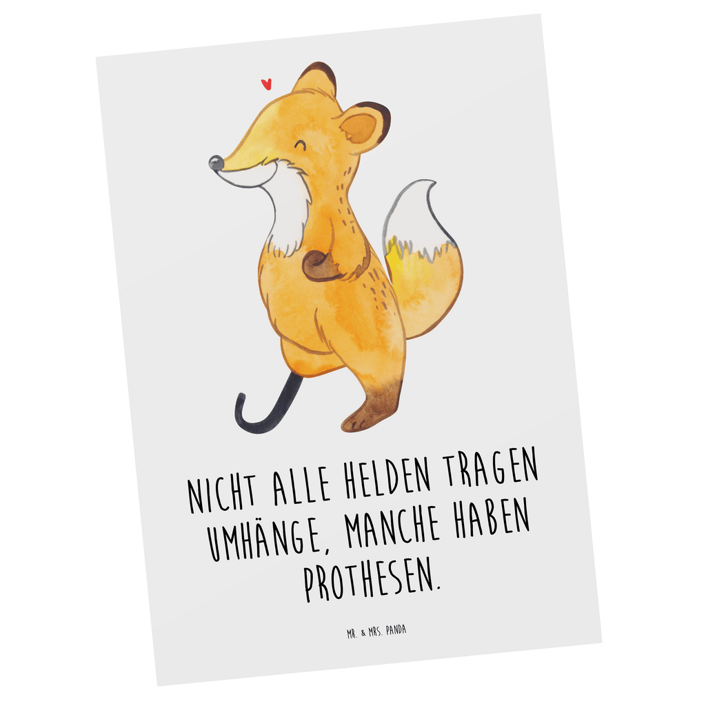 Postkarte Fuchs Beinprothese Postkarte, Karte, Geschenkkarte, Grußkarte, Einladung, Ansichtskarte, Geburtstagskarte, Einladungskarte, Dankeskarte, Ansichtskarten, Einladung Geburtstag, Einladungskarten Geburtstag, Fuchs, Amputation, Beimamputation, Beinprothese