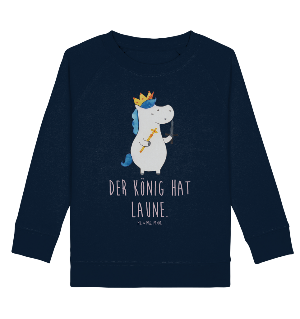 Organic Kinder Pullover Einhorn König mit Schwert Kinder Pullover, Kinder Sweatshirt, Jungen, Mädchen, Einhorn, Einhörner, Einhorn Deko, Pegasus, Unicorn, König, Ritter, Mittelalter