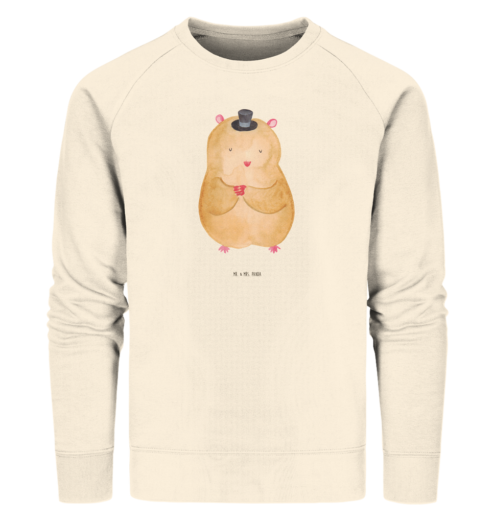 Organic Pullover Hamster mit Hut Pullover, Pullover Männer, Pullover Frauen, Sweatshirt, Sweatshirt Männer, Sweatshirt Frauen, Unisex, Tiermotive, Gute Laune, lustige Sprüche, Tiere, Hamster, Hut, Magier, Zylinder, Zwerghamster, Zauberer