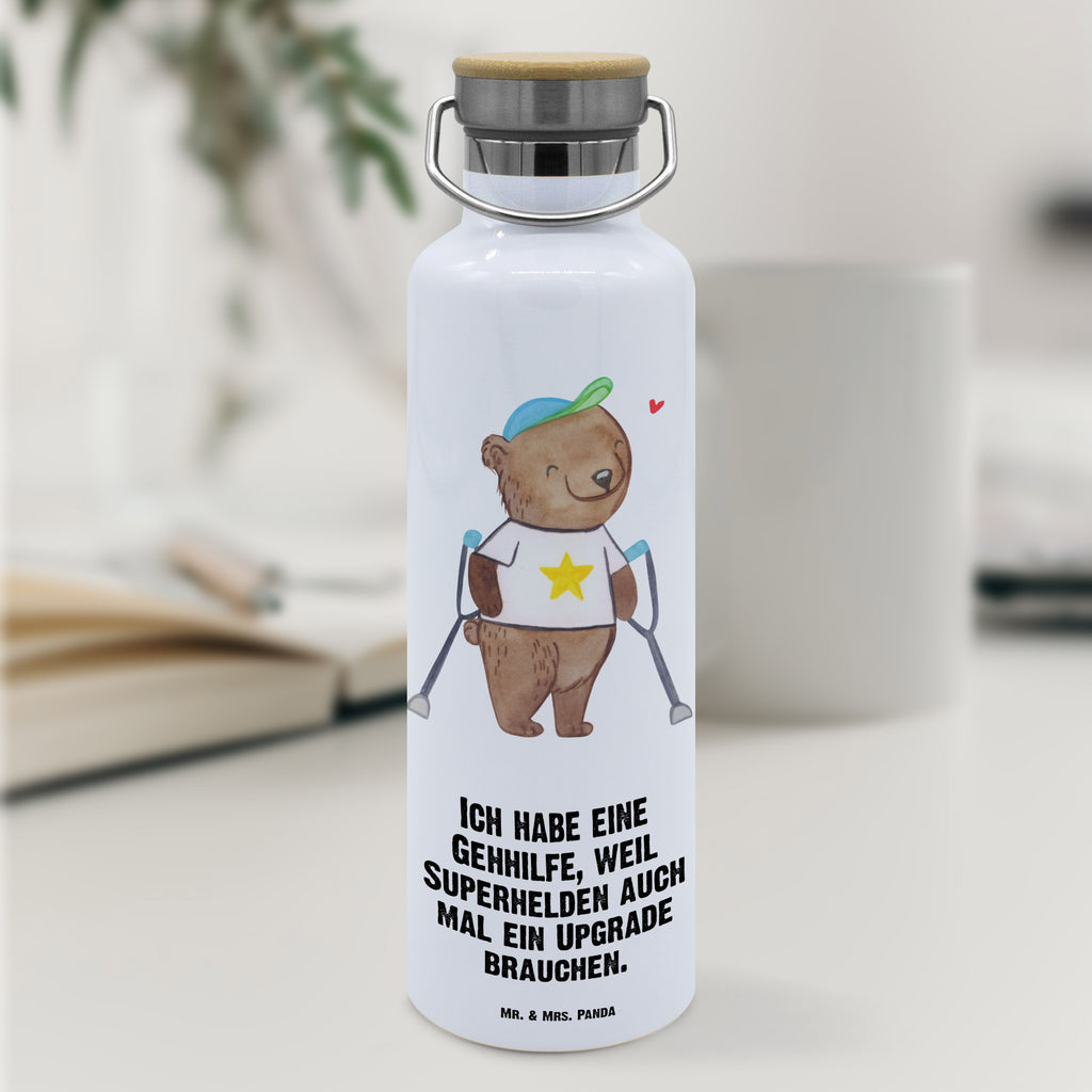 Trinkflasche Bär Gehhilfen Thermosflasche, Isolierflasche, Edelstahl, Trinkflasche, isoliert, Wamrhaltefunktion, Sportflasche, Flasche zum Sport, Sportlerflasche, Bär, Gehhilfe, Krücken