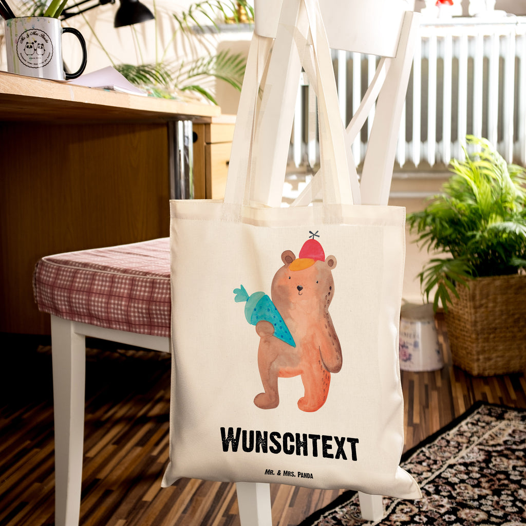 Personalisierte Tragetasche Bär mit Schultüte Personalisierte Beuteltasche, Personalisierter Beutel, Personalisierte Einkaufstasche, Personalisierter Jutebeutel, Personalisierter Stoffbeutel, Tragetasche mit Namen, Einkaufstasche mit Namen, Stoffbeutel mit Namen, Personalisierte Tasche, Personalisierte Jutetasche, Personalisierte Kindergartentasche, Bär, Teddy, Teddybär, Bär Motiv, Schultüte, Erster Schultag Geschenk, Einschulung Geschenk, Schule Geschenk, Grundschule, Schulanfang, Schulbeginn