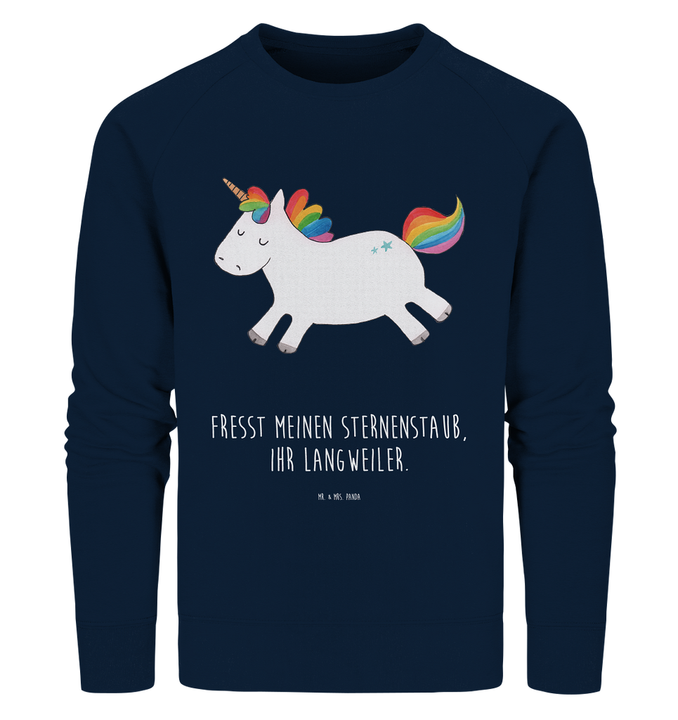 Organic Pullover Einhorn Happy Pullover, Pullover Männer, Pullover Frauen, Sweatshirt, Sweatshirt Männer, Sweatshirt Frauen, Unisex, Einhorn, Einhörner, Einhorn Deko, Pegasus, Unicorn, glücklich, fröhlich, Spaß, Freude, Lebensfreude, witzig, spannend, Lächeln, Lachen