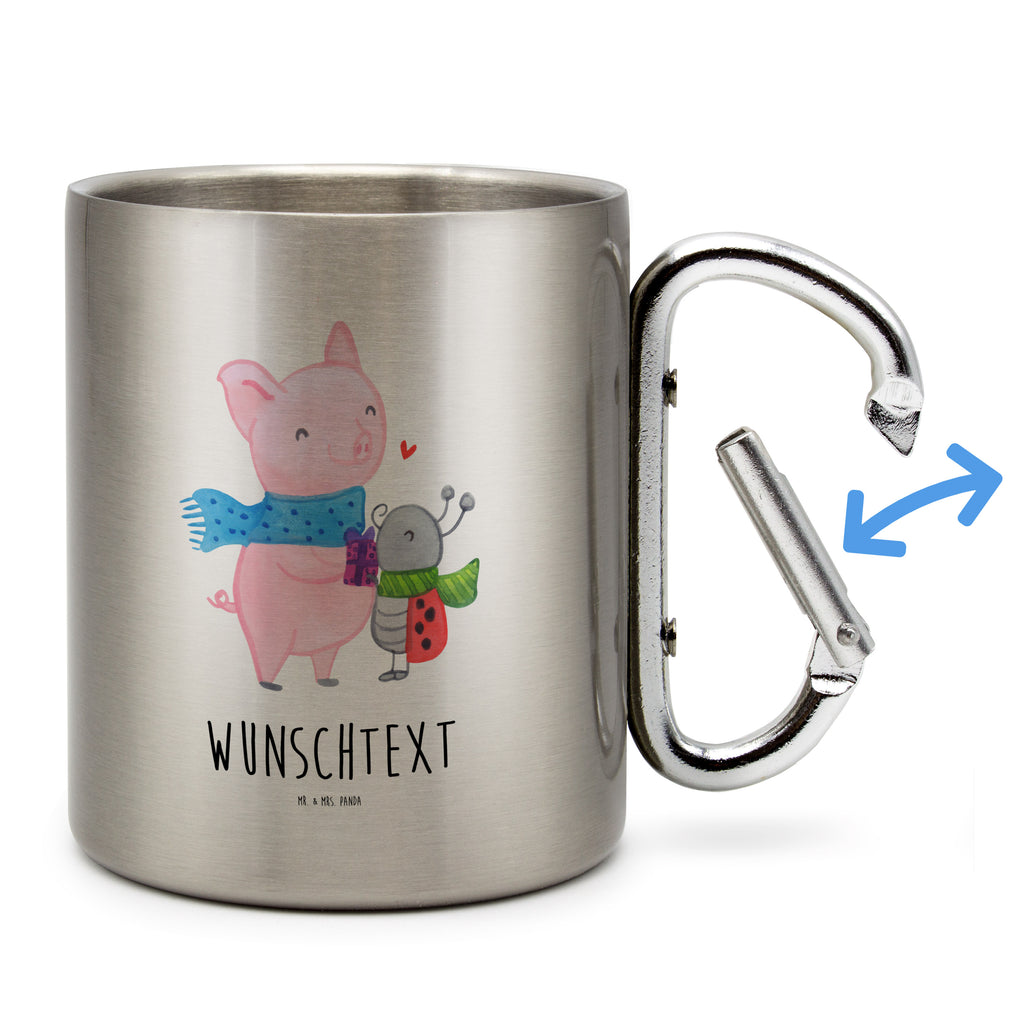 Personalisierter Edelstahlbecher Glühschwein Smörle Personalisierte Edelstahltasse, Personalisierter Edelstahlbecher, Personalisierter Outdoor Becher, Personalisierte Outdoor Tasse, Winter, Weihnachten, Weihnachtsdeko, Nikolaus, Advent, Heiligabend, Wintermotiv, Handgezeichnetes Glühschwein, Kreatives Glühschwein Design, Winterlicher Glühwein Spruch, Glühwein Liebhaber Geschenk, Herzliches Marienkäfer Motiv, Marienkäfer in Winterkleidung, Glühwein ist köstlich Spruch, Smörle der stolze Marienkäfer, Süßer Marienkäfer gibt Geschenk, Romantische Geschenkidee Glühwein