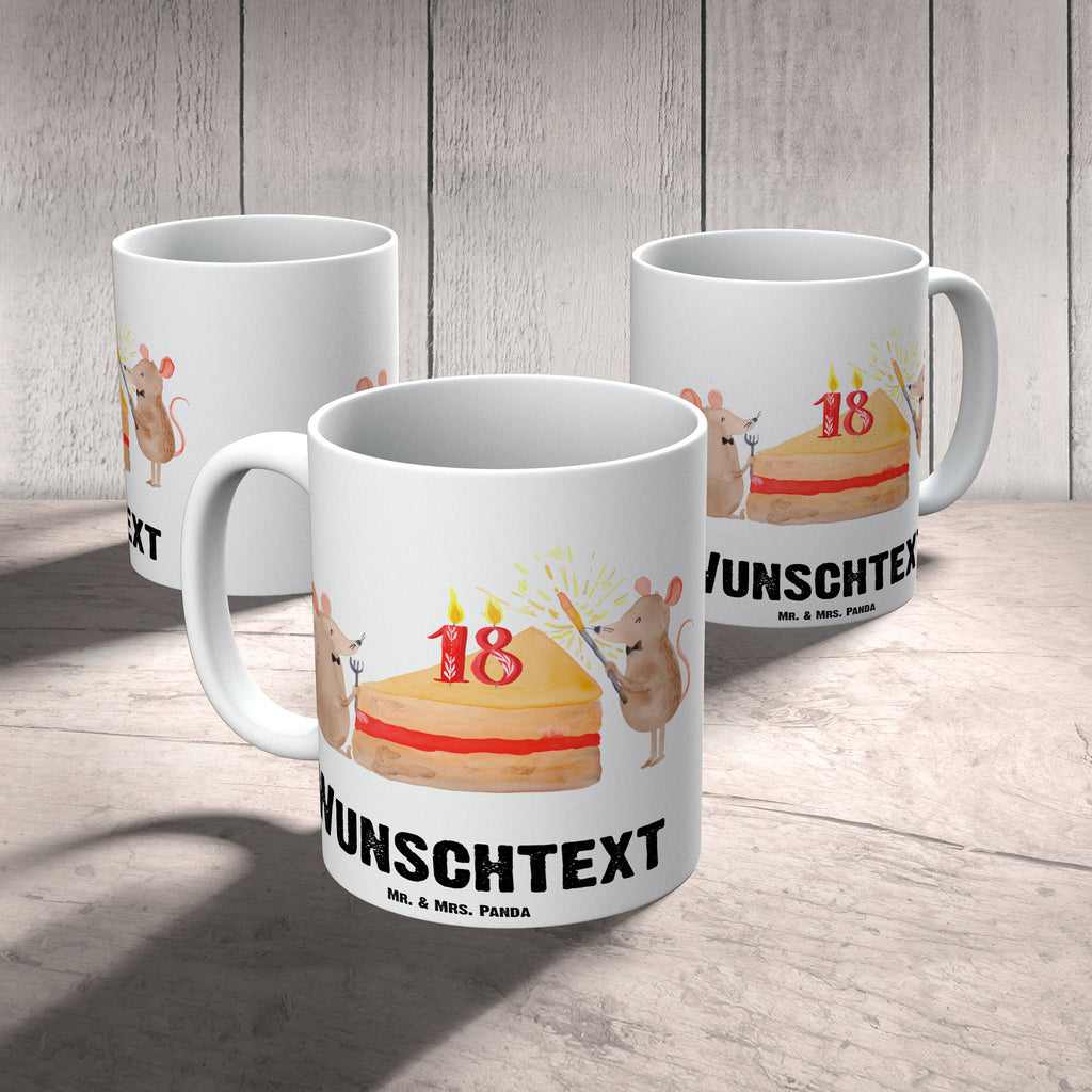 Personalisierte Tasse 18. Geburtstag Mäuse Kuchen Personalisierte Tasse, Namenstasse, Wunschname, Personalisiert, Tasse, Namen, Drucken, Tasse mit Namen, Geburtstag, Geburtstagsgeschenk, Geschenk, Maus, Geburtstage, Happy Birthday, Geburtstagsfeier