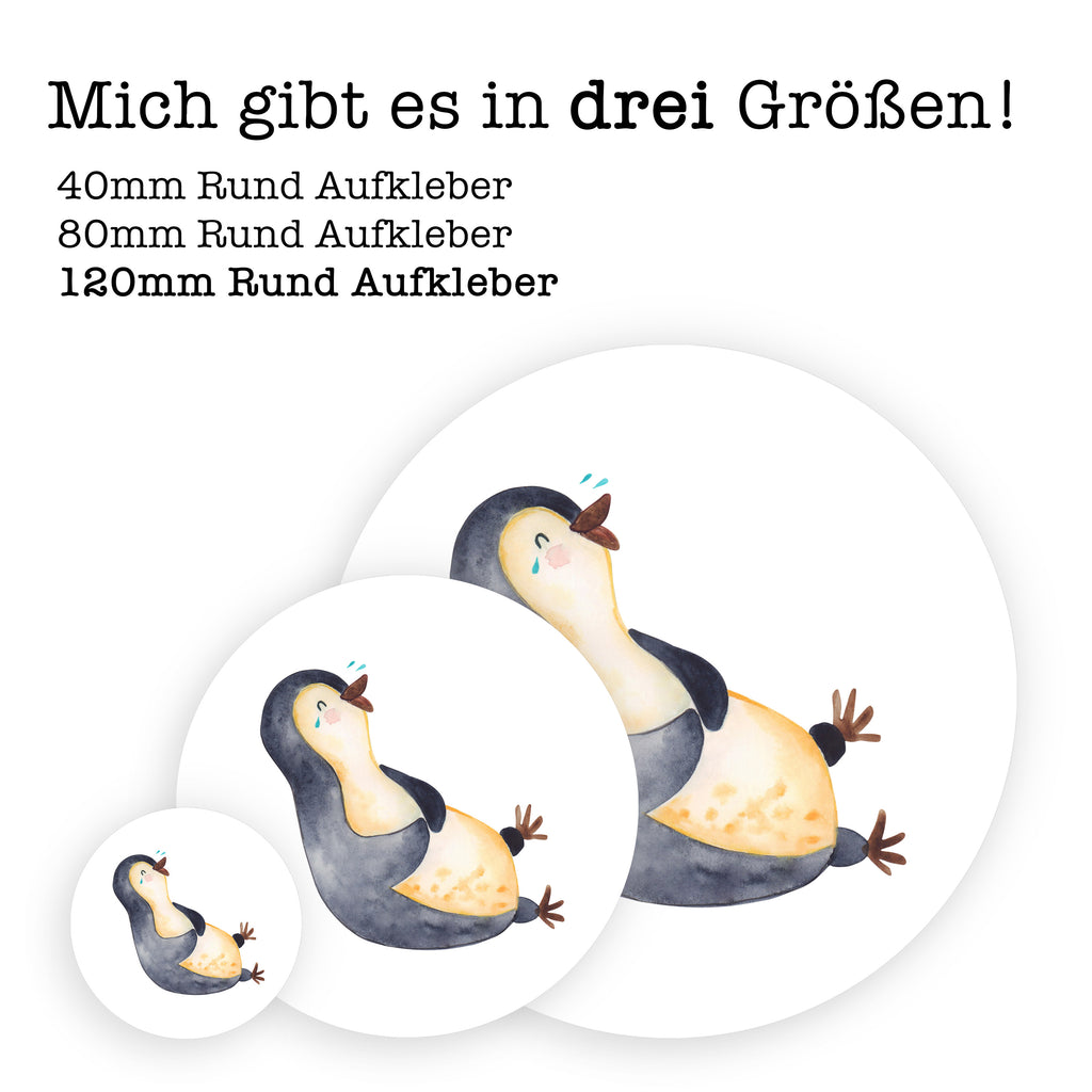 Rund Aufkleber Pinguin lachend Sticker, Aufkleber, Etikett, Pinguin, Pinguine, lustiger Spruch, Optimismus, Fröhlich, Lachen, Humor, Fröhlichkeit