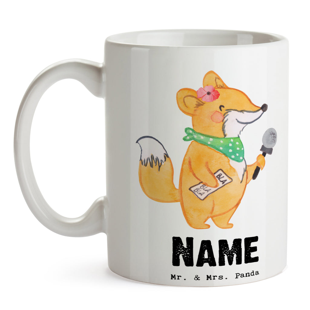 Personalisierte Tasse Journalistin mit Herz Personalisierte Tasse, Namenstasse, Wunschname, Personalisiert, Tasse, Namen, Drucken, Tasse mit Namen, Beruf, Ausbildung, Jubiläum, Abschied, Rente, Kollege, Kollegin, Geschenk, Schenken, Arbeitskollege, Mitarbeiter, Firma, Danke, Dankeschön, Journalistin, Reporterin, Redakteurin, Pressebüro, Studium