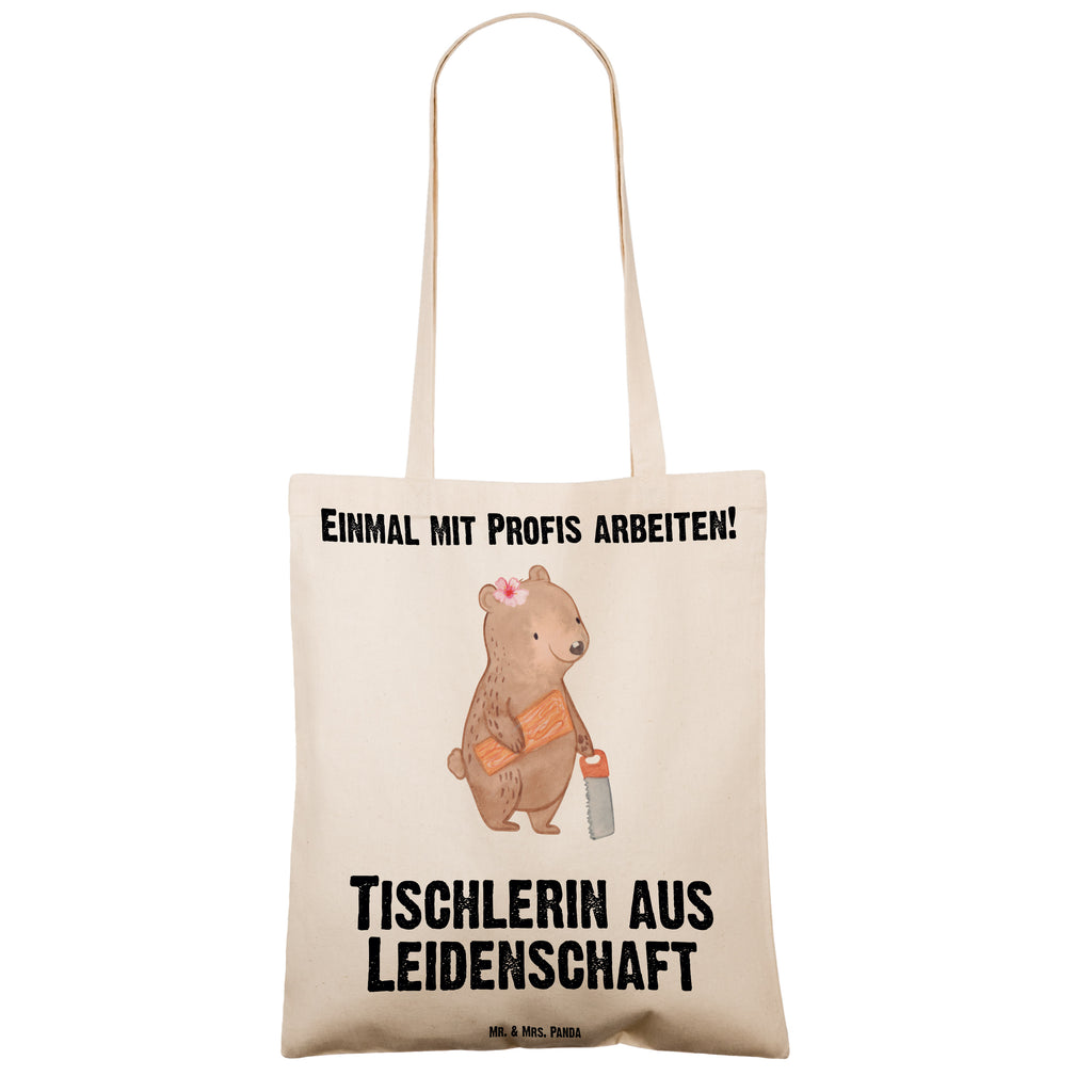 Tragetasche Tischlerin aus Leidenschaft Beuteltasche, Beutel, Einkaufstasche, Jutebeutel, Stoffbeutel, Tasche, Shopper, Umhängetasche, Strandtasche, Schultertasche, Stofftasche, Tragetasche, Badetasche, Jutetasche, Einkaufstüte, Laptoptasche, Beruf, Ausbildung, Jubiläum, Abschied, Rente, Kollege, Kollegin, Geschenk, Schenken, Arbeitskollege, Mitarbeiter, Firma, Danke, Dankeschön