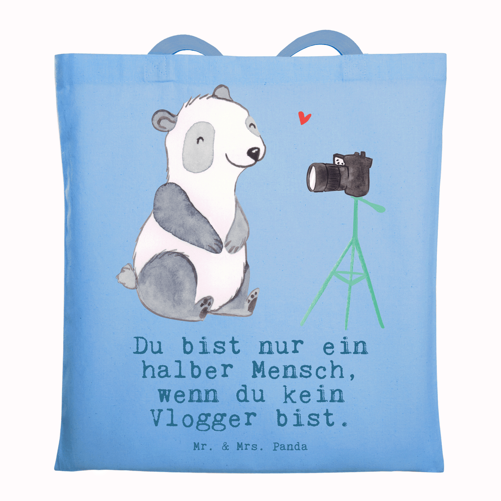 Tragetasche Vlogger mit Herz Beuteltasche, Beutel, Einkaufstasche, Jutebeutel, Stoffbeutel, Tasche, Shopper, Umhängetasche, Strandtasche, Schultertasche, Stofftasche, Tragetasche, Badetasche, Jutetasche, Einkaufstüte, Laptoptasche, Beruf, Ausbildung, Jubiläum, Abschied, Rente, Kollege, Kollegin, Geschenk, Schenken, Arbeitskollege, Mitarbeiter, Firma, Danke, Dankeschön