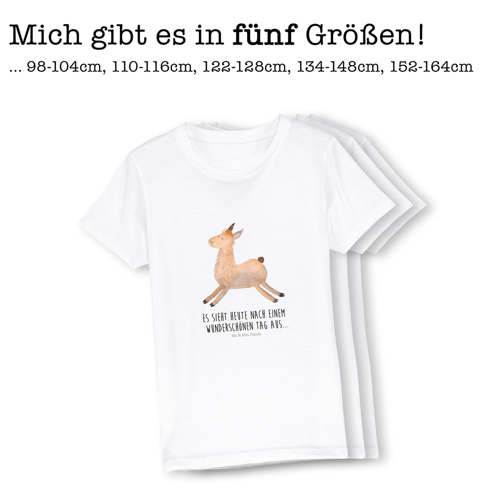 Organic Kinder T-Shirt Lama Springen Kinder T-Shirt, Kinder T-Shirt Mädchen, Kinder T-Shirt Jungen, Lama, Alpaka, Lamas, Lieblingstag, Happy day, fröhlich, Glück, Freundin, Liebeskummer, Neustart, guten Morgen, Start, Prüfung, Abitur