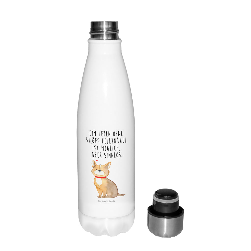 Thermosflasche Hundeglück Isolierflasche, Thermoflasche, Trinkflasche, Thermos, Edelstahl, Hund, Hundemotiv, Haustier, Hunderasse, Tierliebhaber, Hundebesitzer, Sprüche, Corgie, Hundeliebe, Spruch, Hundemama, Liebe