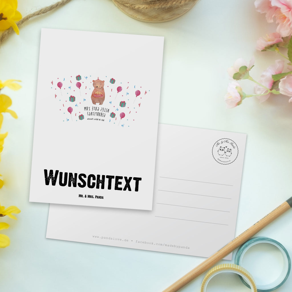 Personalisierte Postkarte Bär Torte Postkarte mit Namen, Postkarte bedrucken, Postkarte mit Wunschtext, Postkarte personalisierbar, Geschenkkarte mit Namen, Grußkarte mit Namen, Karte mit Namen, Einladung mit Namen, Ansichtskarte mit Namen, Geschenkkarte mit Wunschtext, Grußkarte mit Wunschtext, Karte mit Wunschtext, Einladung mit Wunschtext, Ansichtskarte mit Wunschtext, Geburtstag, Geburtstagsgeschenk, Geschenk