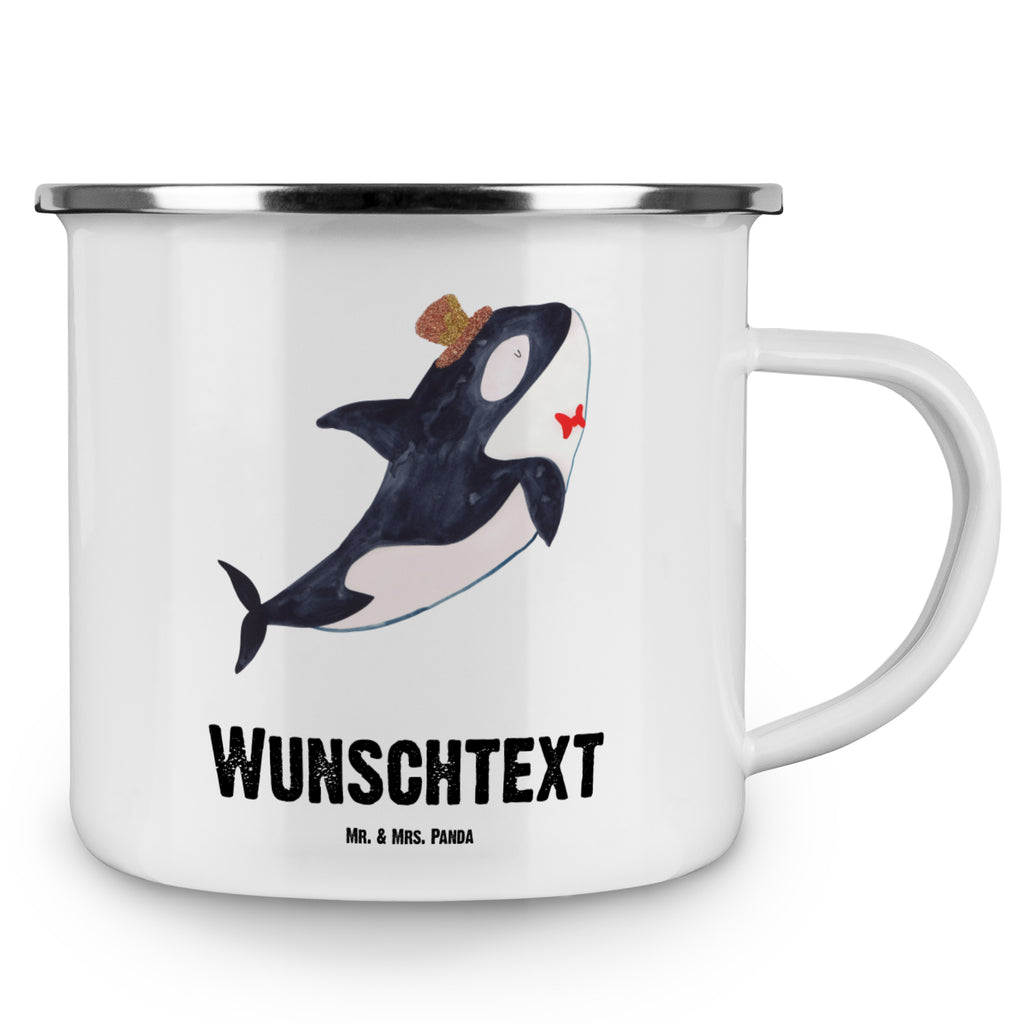 Personalisierte Emaille Tasse Orca Zylinder Emaille Tasse personalisiert, Emaille Tasse mit Namen, Campingtasse personalisiert, Namenstasse, Campingtasse bedrucken, Campinggeschirr personalsisert, tasse mit namen, personalisierte tassen, personalisierte tasse, tasse selbst gestalten, tasse bedrucken, tassen bedrucken, Meerestiere, Meer, Urlaub, Narwal, Glitter, Konfetti, Glitzer, Geburtstag, Feier, Fete, Fest, Glückwunsch, Orca