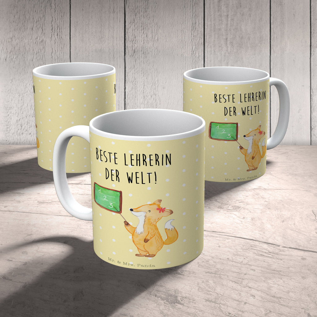 Tasse Fuchs Lehrerin Tasse, Kaffeetasse, Teetasse, Becher, Kaffeebecher, Teebecher, Keramiktasse, Porzellantasse, Büro Tasse, Geschenk Tasse, Tasse Sprüche, Tasse Motive, Tiermotive, Gute Laune, lustige Sprüche, Tiere