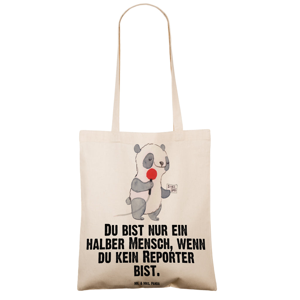 Tragetasche Reporter mit Herz Beuteltasche, Beutel, Einkaufstasche, Jutebeutel, Stoffbeutel, Tasche, Shopper, Umhängetasche, Strandtasche, Schultertasche, Stofftasche, Tragetasche, Badetasche, Jutetasche, Einkaufstüte, Laptoptasche, Beruf, Ausbildung, Jubiläum, Abschied, Rente, Kollege, Kollegin, Geschenk, Schenken, Arbeitskollege, Mitarbeiter, Firma, Danke, Dankeschön