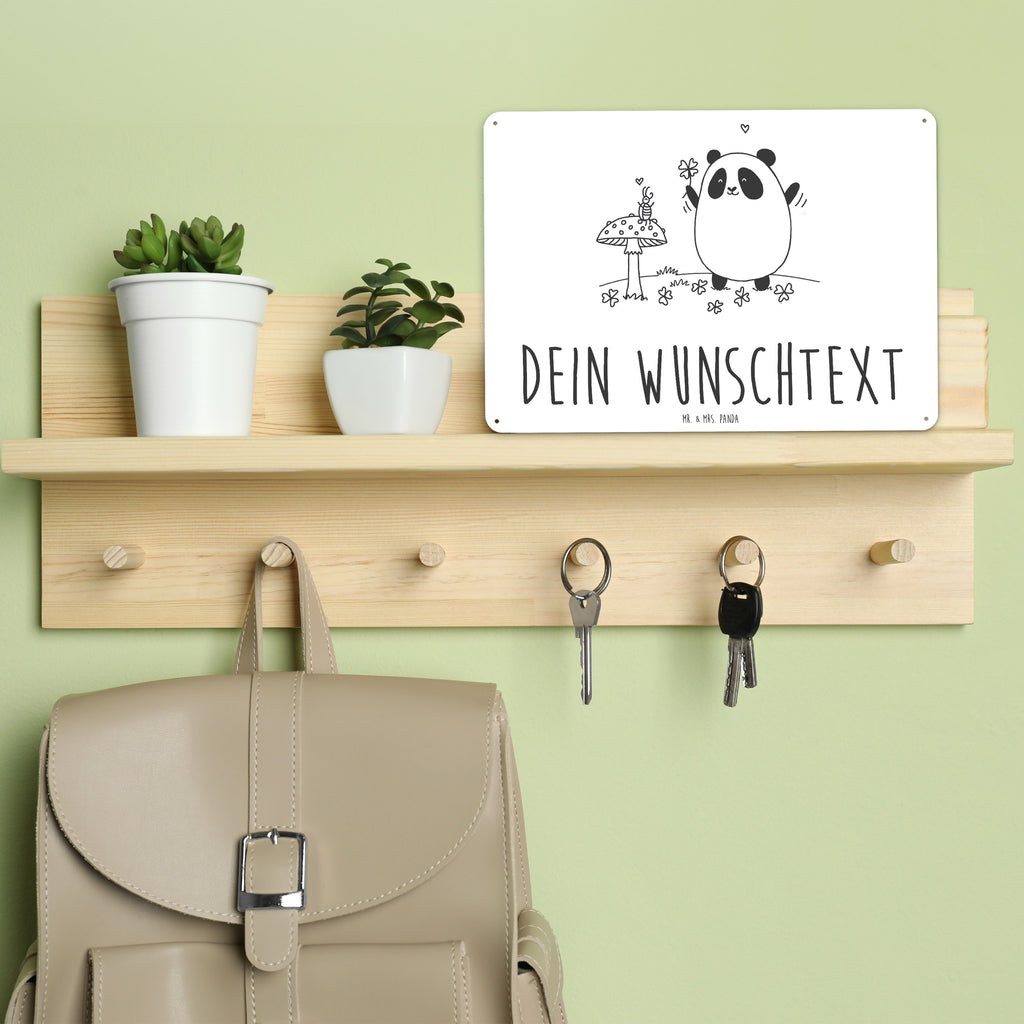 Personalisiertes Blechschild Easy & Peasy Viel Glück Blechschild, Metallschild, Geschenk Schild, Schild, Magnet-Metall-Schild, Deko Schild, Wandschild, Wand-Dekoration, Türschild