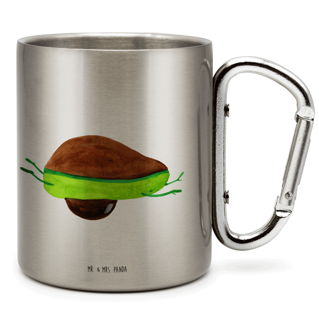 Edelstahlbecher Avocado Yoga Edelstahltasse, Karabiner, Edelstahlbecher, Outdoor, Camping, Tasse, Becher, Avocado, Veggie, Vegan, Gesund, Avocado Yoga Vegan