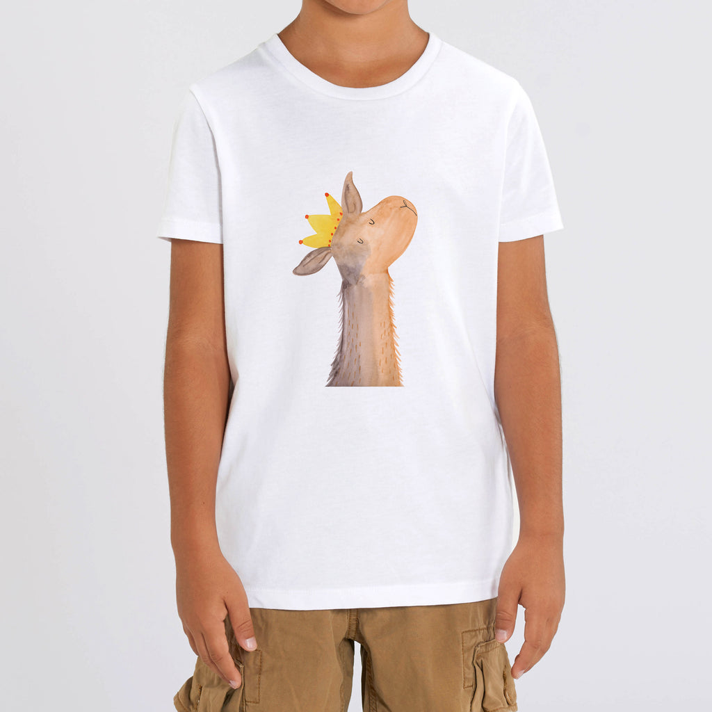 Organic Kinder T-Shirt Lamakopf König Kinder T-Shirt, Kinder T-Shirt Mädchen, Kinder T-Shirt Jungen, Lama, Alpaka, Lamas, König, Königin, Freundin, Mama, Papa, Büro Kollege, Kollegin, Chef, Vorgesetzter, Abi, Abitur