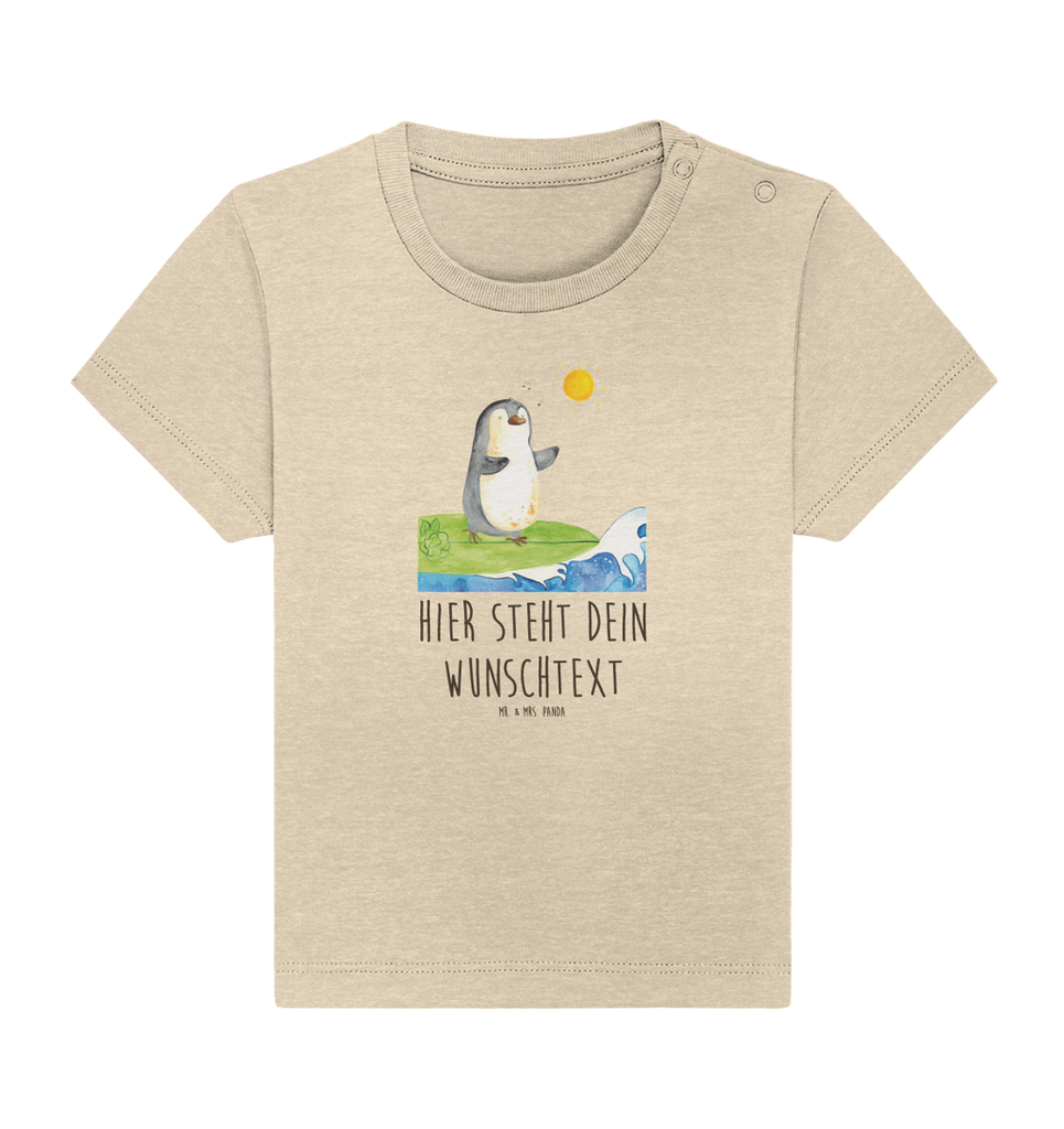 Personalisiertes Baby Shirt Pinguin Surfer Personalisiertes Baby T-Shirt, Personalisiertes Jungen Baby T-Shirt, Personalisiertes Mädchen Baby T-Shirt, Personalisiertes Shirt, Pinguin, Pinguine, surfen, Surfer, Hawaii, Urlaub, Wellen, Wellen reiten, Portugal