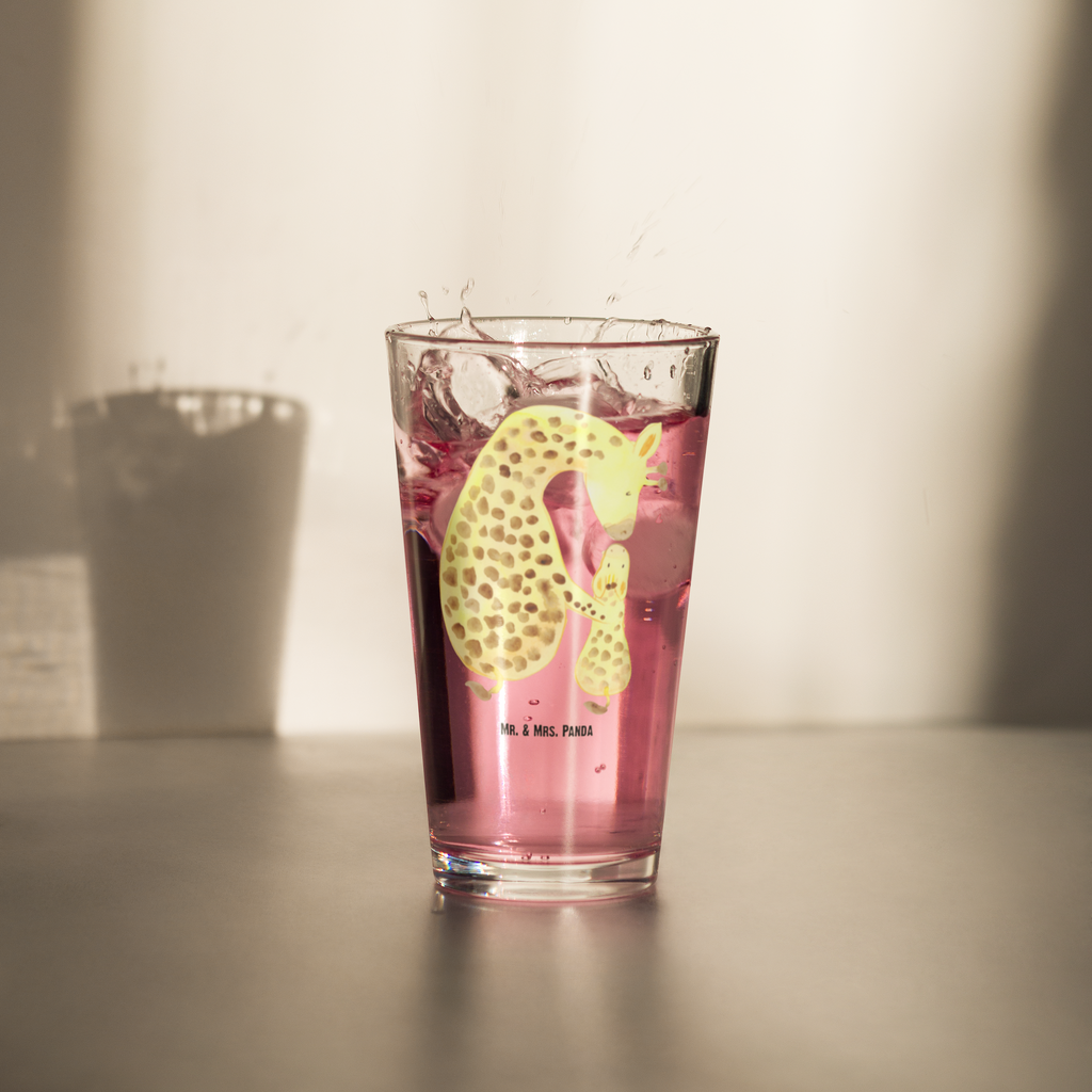 Premium Trinkglas Giraffe mit Kind Trinkglas, Glas, Pint Glas, Bierglas, Cocktail Glas, Wasserglas, Afrika, Wildtiere, Giraffe, Kind, Mutter, Mama, Tochter, Sohn, Lieblingsmensch