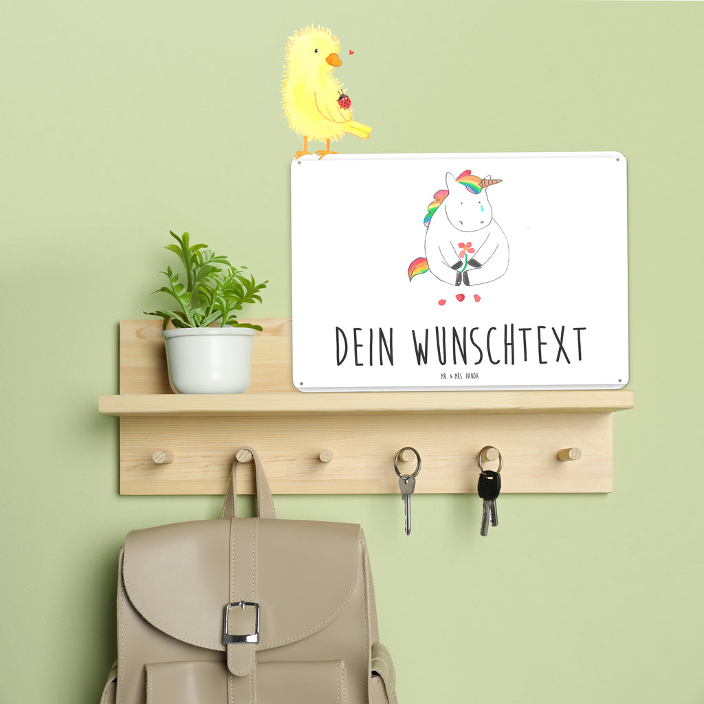 Personalisiertes Blechschild Einhorn Traurig Blechschild, Metallschild, Geschenk Schild, Schild, Magnet-Metall-Schild, Deko Schild, Wandschild, Wand-Dekoration, Türschild, Einhorn, Einhörner, Einhorn Deko, Pegasus, Unicorn, Glitzer, Trösten. Freundschaft, Freunde, Liebe, Trauer, Grußkarte, Blume