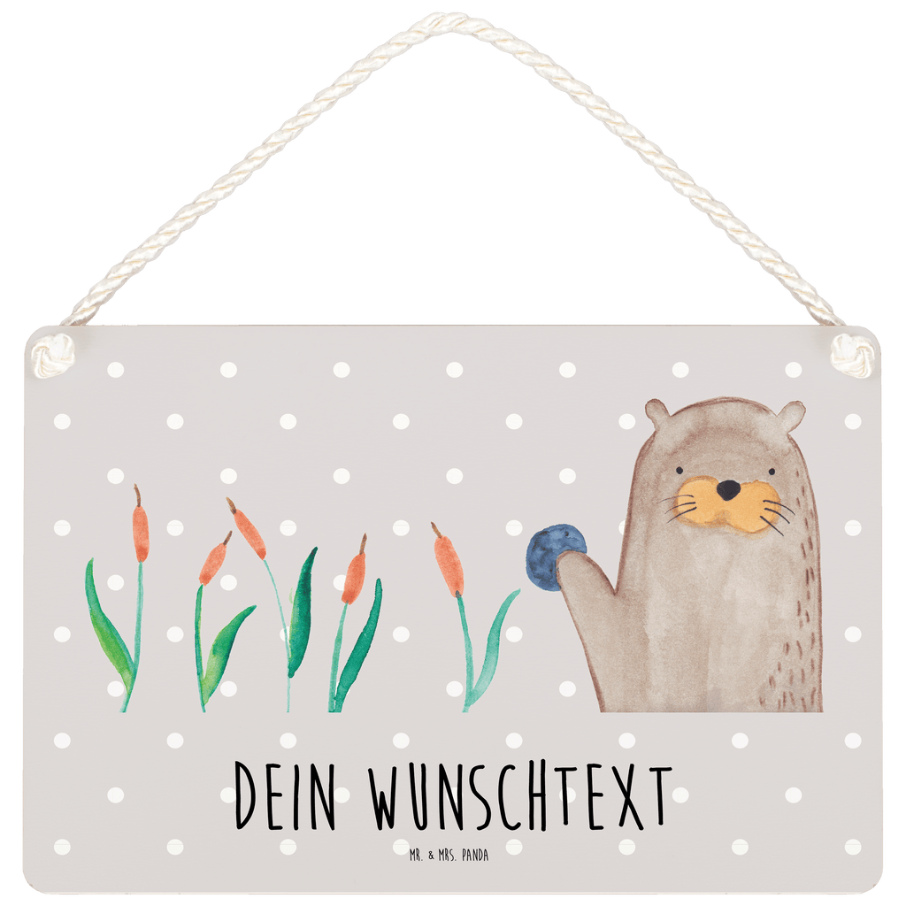 Personalisiertes Deko Schild Otter mit Stein Dekoschild, Deko Schild, Schild, Tür Schild, Türschild, Holzschild, Wandschild, Wanddeko, Otter, Fischotter, Seeotter, Otter Seeotter See Otter