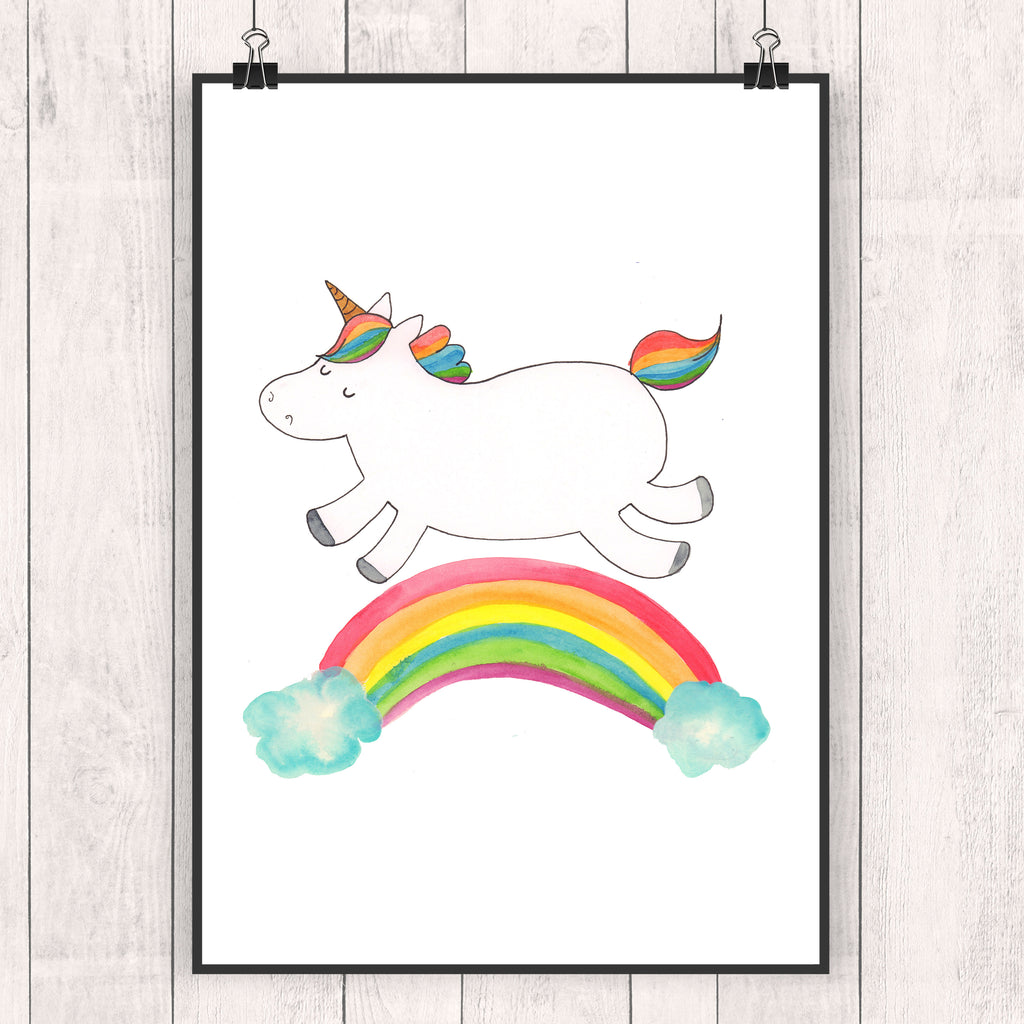 Poster Einhorn Regenbogen Poster, Wandposter, Bild, Wanddeko, Küchenposter, Kinderposter, Wanddeko Bild, Raumdekoration, Wanddekoration, Handgemaltes Poster, Mr. & Mrs. Panda Poster, Designposter, Kunstdruck, Posterdruck, Einhorn, Einhörner, Einhorn Deko, Pegasus, Unicorn, Regenbogen, Glitzer, Einhornpower, Erwachsenwerden, Einhornautobahn