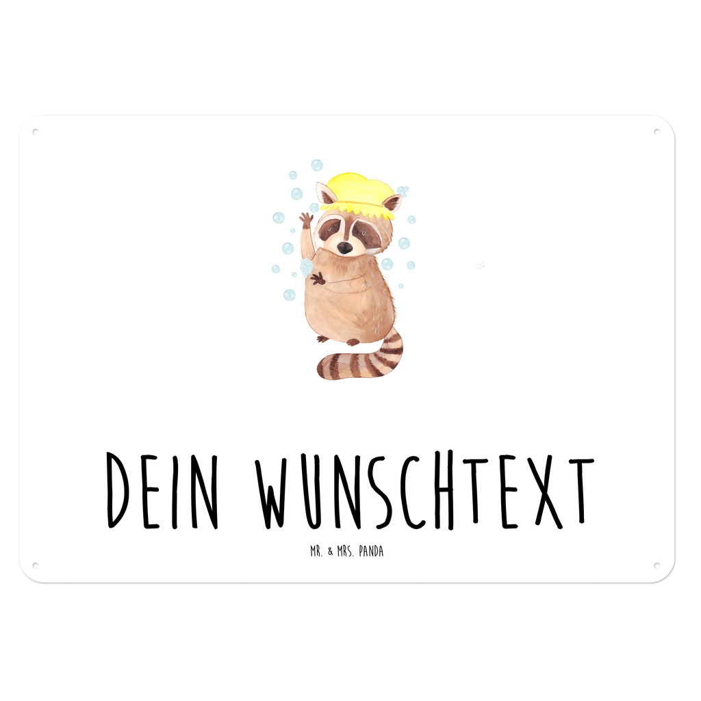 Personalisiertes Blechschild Waschbär Blechschild, Metallschild, Geschenk Schild, Schild, Magnet-Metall-Schild, Deko Schild, Wandschild, Wand-Dekoration, Türschild, Tiermotive, Gute Laune, lustige Sprüche, Tiere, Waschbär, Tagträumen, Plan, Fröhlich, waschen, Seifenblasen