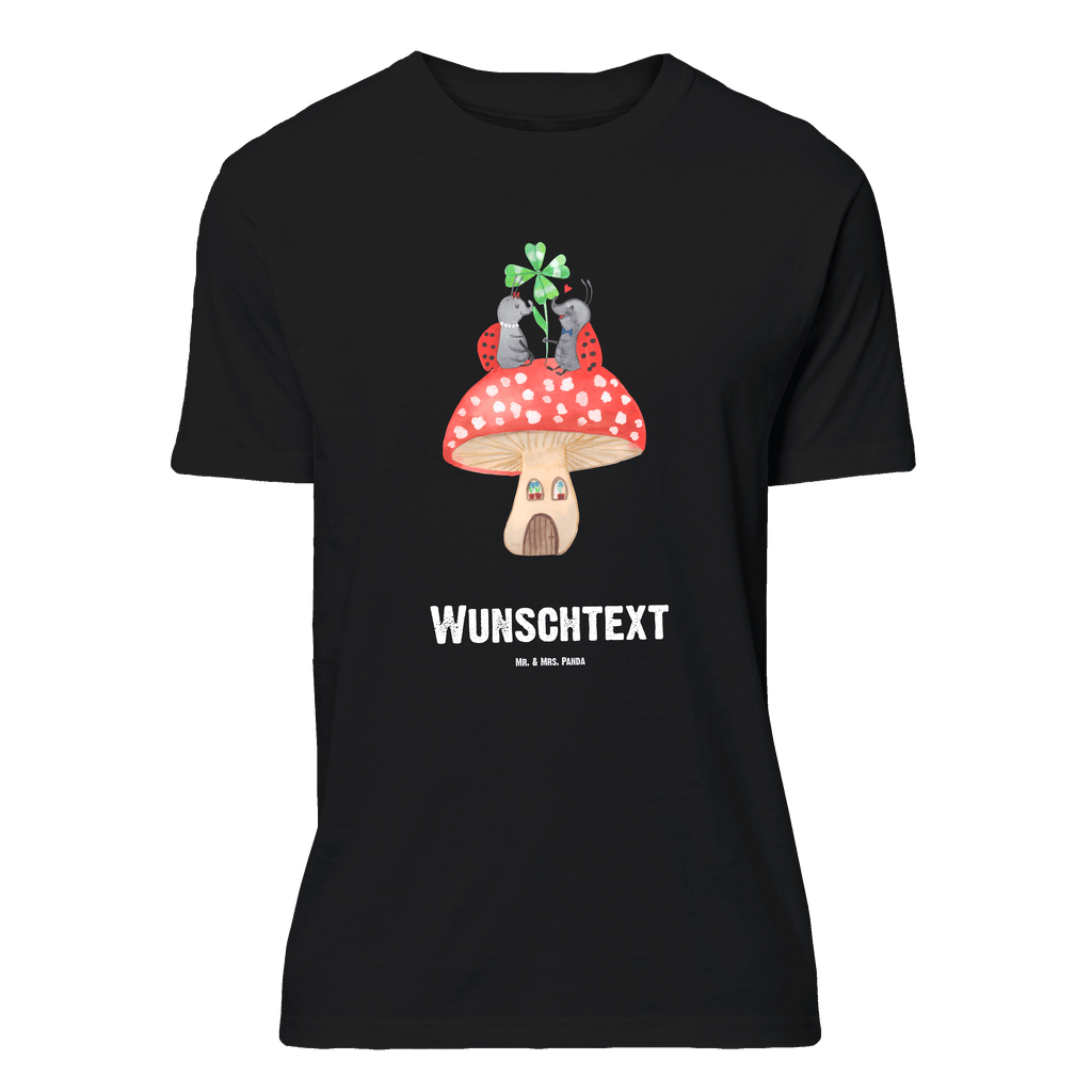 Personalisiertes T-Shirt Marienkäfer Paar Fliegenpilz T-Shirt Personalisiert, T-Shirt mit Namen, T-Shirt mit Aufruck, Männer, Frauen, Wunschtext, Bedrucken, Tiermotive, Gute Laune, lustige Sprüche, Tiere, Haus, Wohnung, zuhause, Fliegenpilz, Marienkäfer, Fleigenpilzhaus