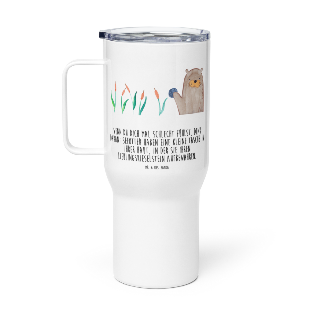 XXL Thermobecher Otter Stein Thermobecher, XL Thermobecher, Reisebecher, XL Reisetasse, Großer Thermobecher, Autobecher, Jumbo Becher, Otter, Fischotter, Seeotter, Otter Seeotter See Otter