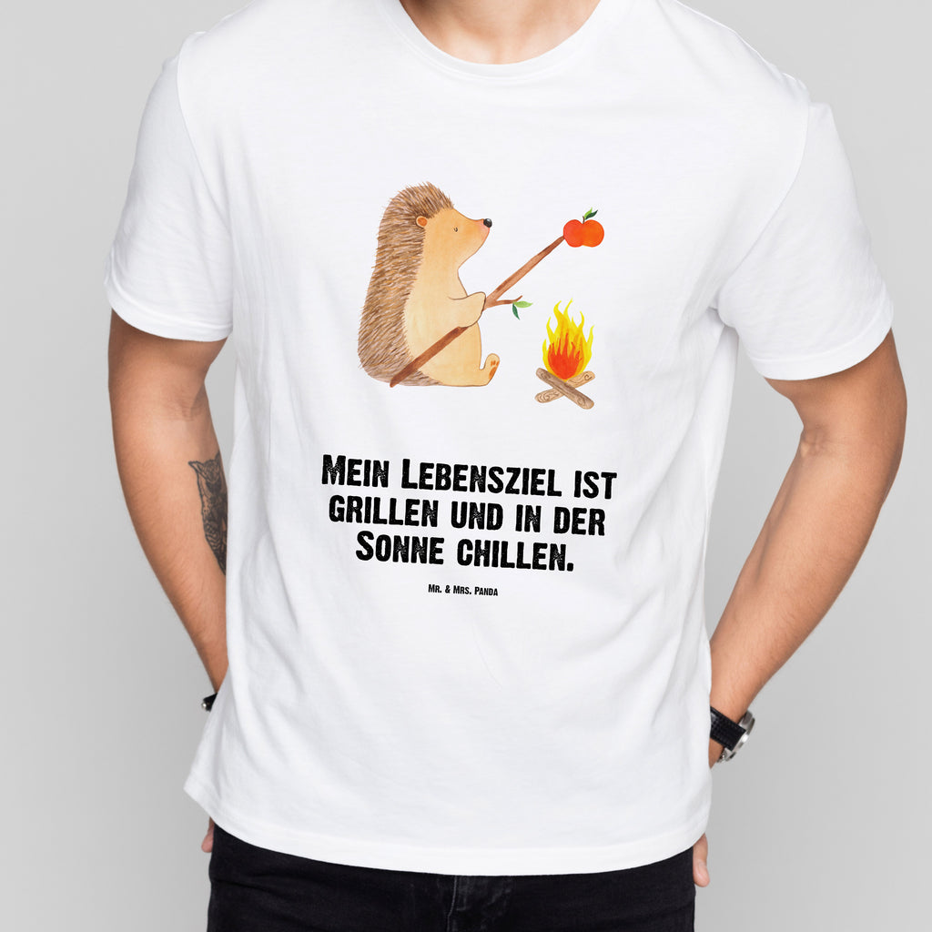 T-Shirt Standard Igel grillt T-Shirt, Shirt, Tshirt, Lustiges T-Shirt, T-Shirt mit Spruch, Party, Junggesellenabschied, Jubiläum, Geburstag, Herrn, Damen, Männer, Frauen, Schlafshirt, Nachthemd, Sprüche, Tiermotive, Gute Laune, lustige Sprüche, Tiere, Igel, Grillen, Ziele, Motivation, arbeitslos, Sinn des Lebens, Spruch