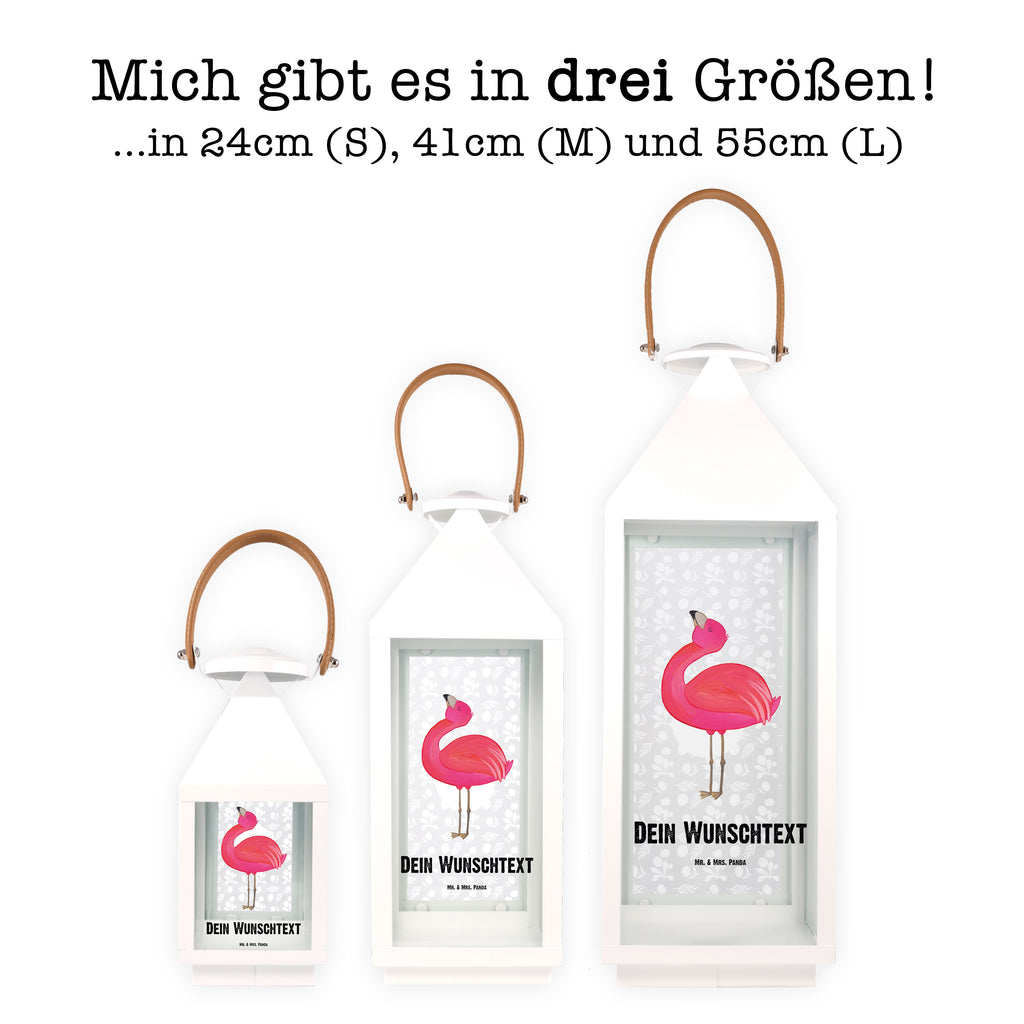 Personalisierte Deko Laterne Flamingo stolz Gartenlampe, Gartenleuchte, Gartendekoration, Gartenlicht, Laterne kleine Laternen, XXL Laternen, Laterne groß, Flamingo, stolz, Freude, Selbstliebe, Selbstakzeptanz, Freundin, beste Freundin, Tochter, Mama, Schwester