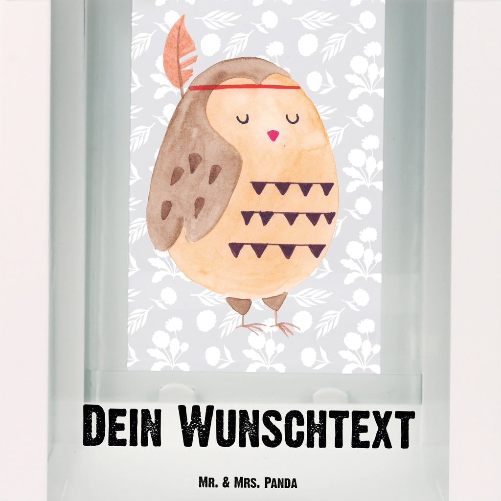 Personalisierte Deko Laterne Eule Federschmuck Gartenlampe, Gartenleuchte, Gartendekoration, Gartenlicht, Laterne  kleine Laternen, XXL Laternen, Laterne groß, Eule, Eule Deko, Owl, Das Leben ist ein Abenteuer, Reisespruch, Federschmuck, Dekoration