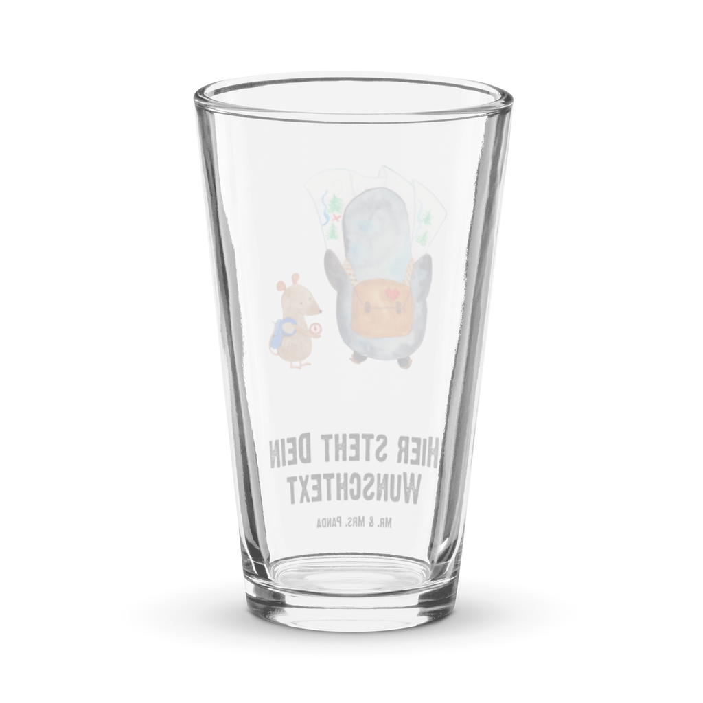 Personalisiertes Trinkglas Pinguin & Maus Wanderer Personalisiertes Trinkglas, Personalisiertes Glas, Personalisiertes Pint Glas, Personalisiertes Bierglas, Personalisiertes Cocktail Glas, Personalisiertes Wasserglas, Glas mit Namen, Glas selber bedrucken, Wunschtext, Selbst drucken, Wunschname, Pinguin, Pinguine, Abenteurer, Abenteuer, Roadtrip, Ausflug, Wanderlust, wandern