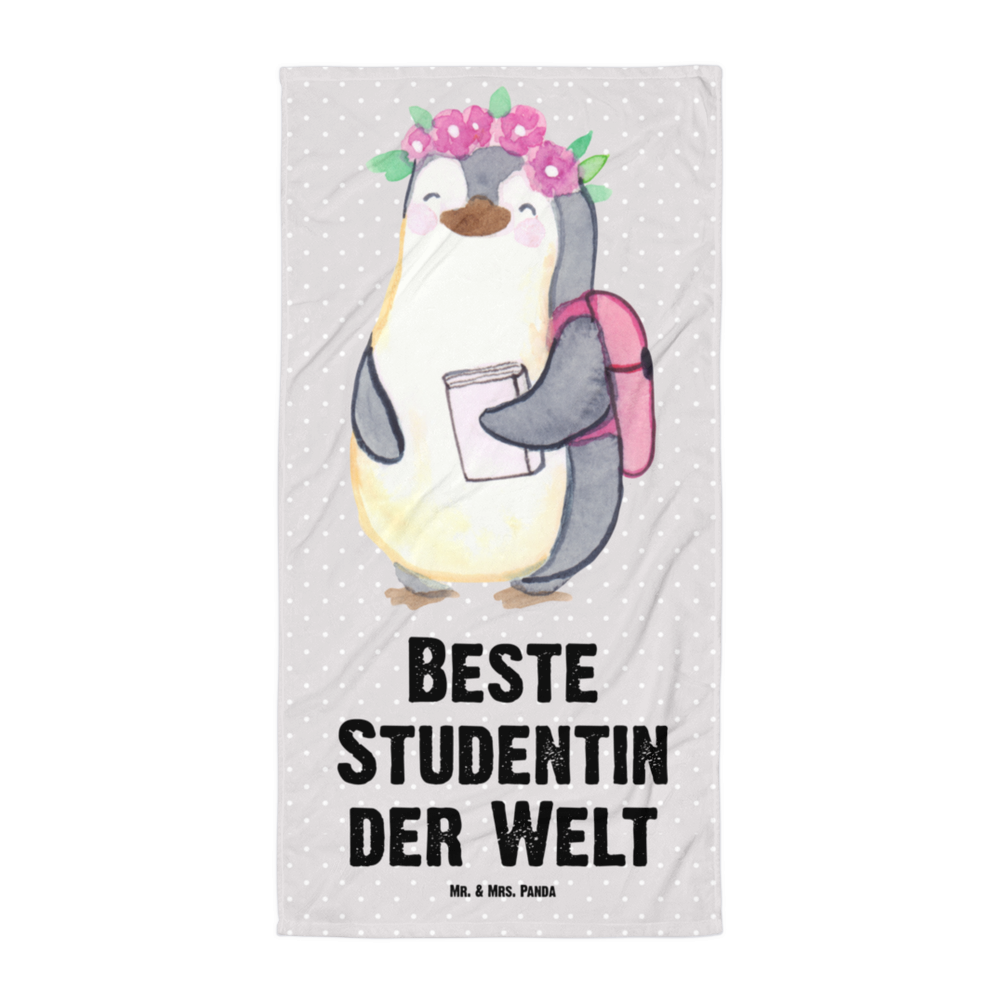 XL Badehandtuch Pinguin Beste Studentin der Welt Handtuch, Badetuch, Duschtuch, Strandtuch, Saunatuch, für, Dankeschön, Geschenk, Schenken, Geburtstag, Geburtstagsgeschenk, Geschenkidee, Danke, Bedanken, Mitbringsel, Freude machen, Geschenktipp, Studentin, Studium, Tochter, Spaß, Musterschülerin, lustig, Studienabschluss, witzig, Universität, Abschluss, Alumni, Uni, Studenten, Hochschule