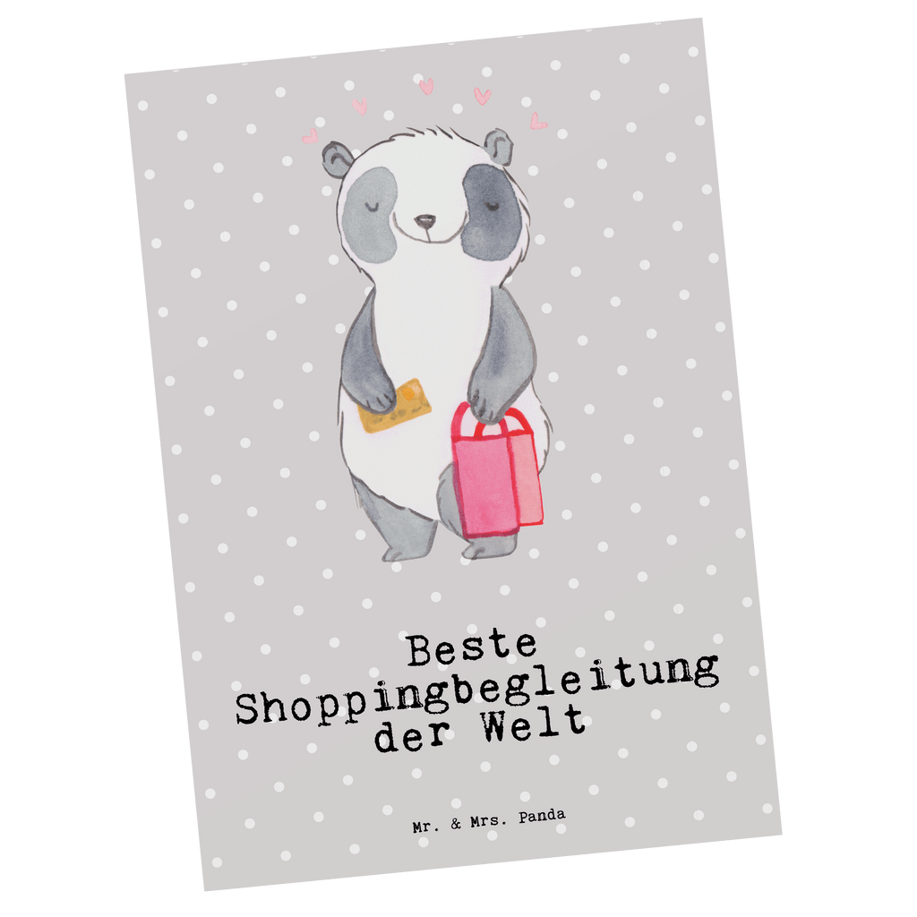 Postkarte Panda Beste Shoppingbegleitung der Welt Postkarte, Karte, Geschenkkarte, Grußkarte, Einladung, Ansichtskarte, Geburtstagskarte, Einladungskarte, Dankeskarte, Ansichtskarten, Einladung Geburtstag, Einladungskarten Geburtstag, für, Dankeschön, Geschenk, Schenken, Geburtstag, Geburtstagsgeschenk, Geschenkidee, Danke, Bedanken, Mitbringsel, Freude machen, Geschenktipp, Shoppingbegleitung, Shoppingpartner, Begleitung, Shoppen, Partner, Freundin, Freund, bff, Shopping, Einkaufen, Shopping-Queen, Queen, Bester