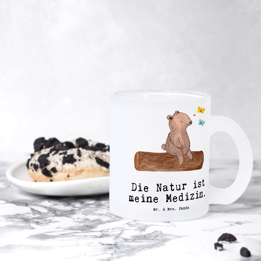 Teetasse Bär Naturliebhaber Medizin Teetasse, Teeglas, Teebecher, Tasse mit Henkel, Tasse, Glas Teetasse, Teetasse aus Glas, Geschenk, Sport, Sportart, Hobby, Schenken, Danke, Dankeschön, Auszeichnung, Gewinn, Sportler, Naturliebhaber, Outdoor, Wandern, Nature Lover